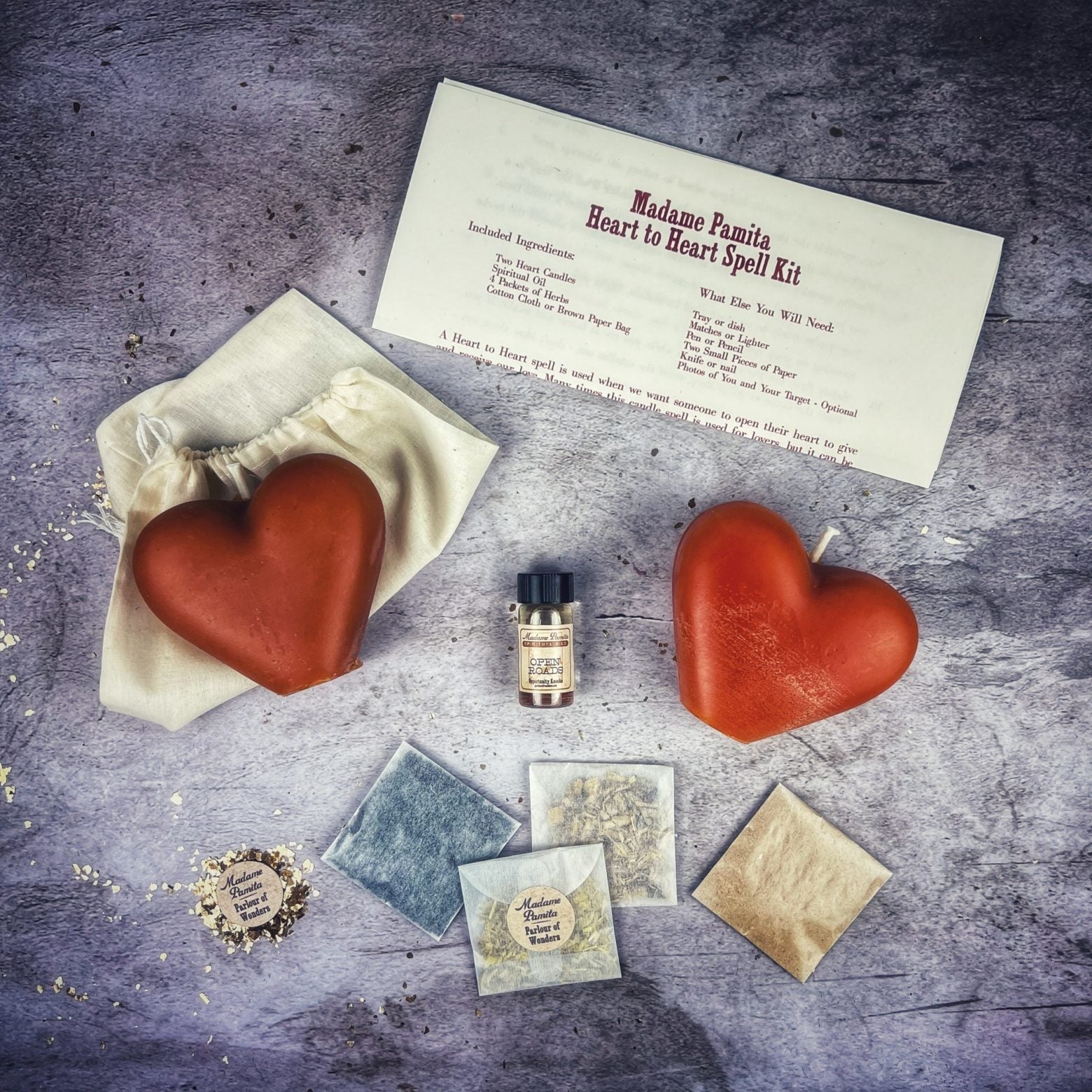 Heart to Heart Candle Spell Kit - Love Connection & Reconciliation Magic | Candle Spell Kit | Wiccan Center