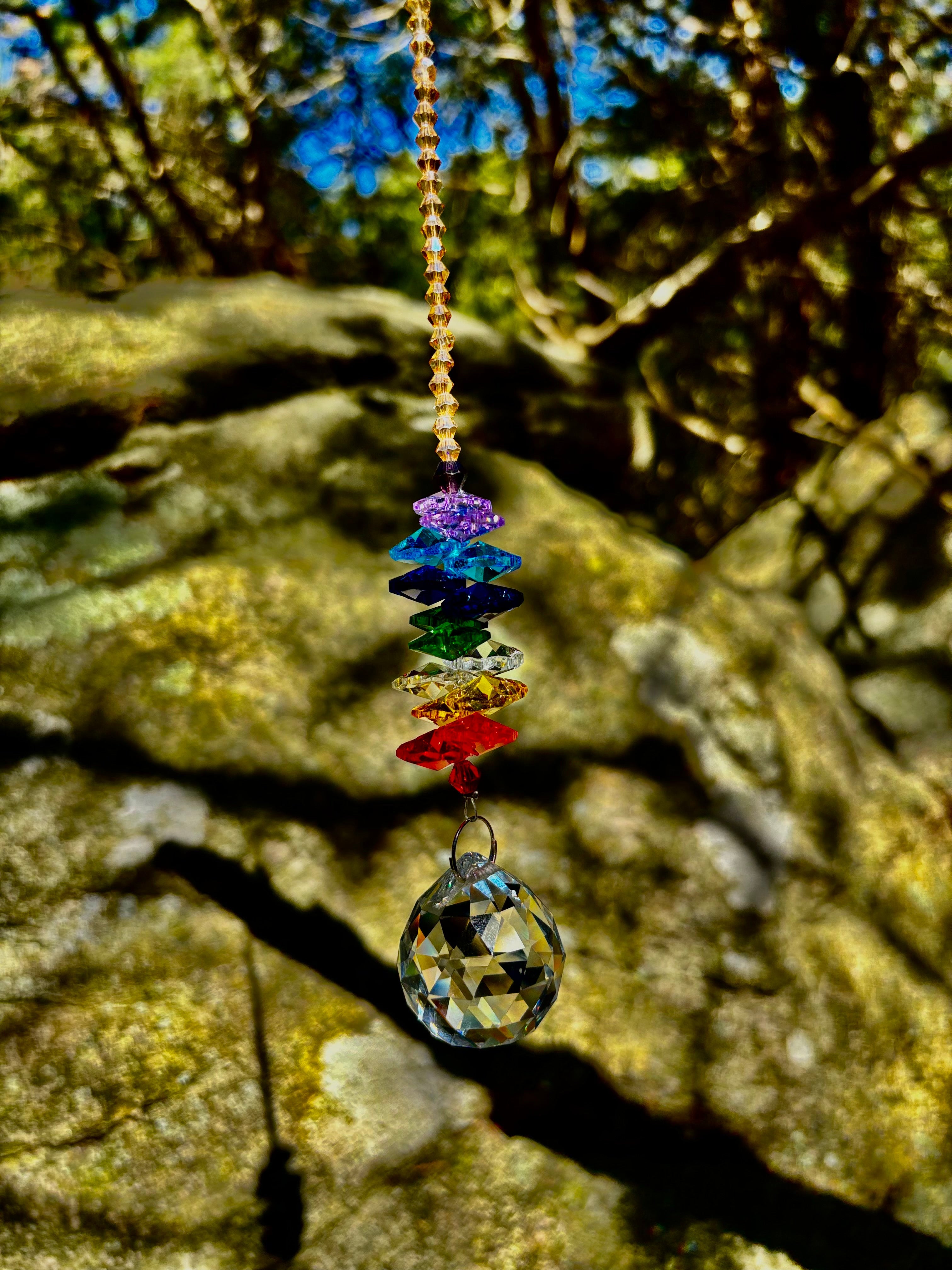 Crystal 7 Chakra Suncatcher– Balance, Harmony & Global Energy | | Wiccan Center