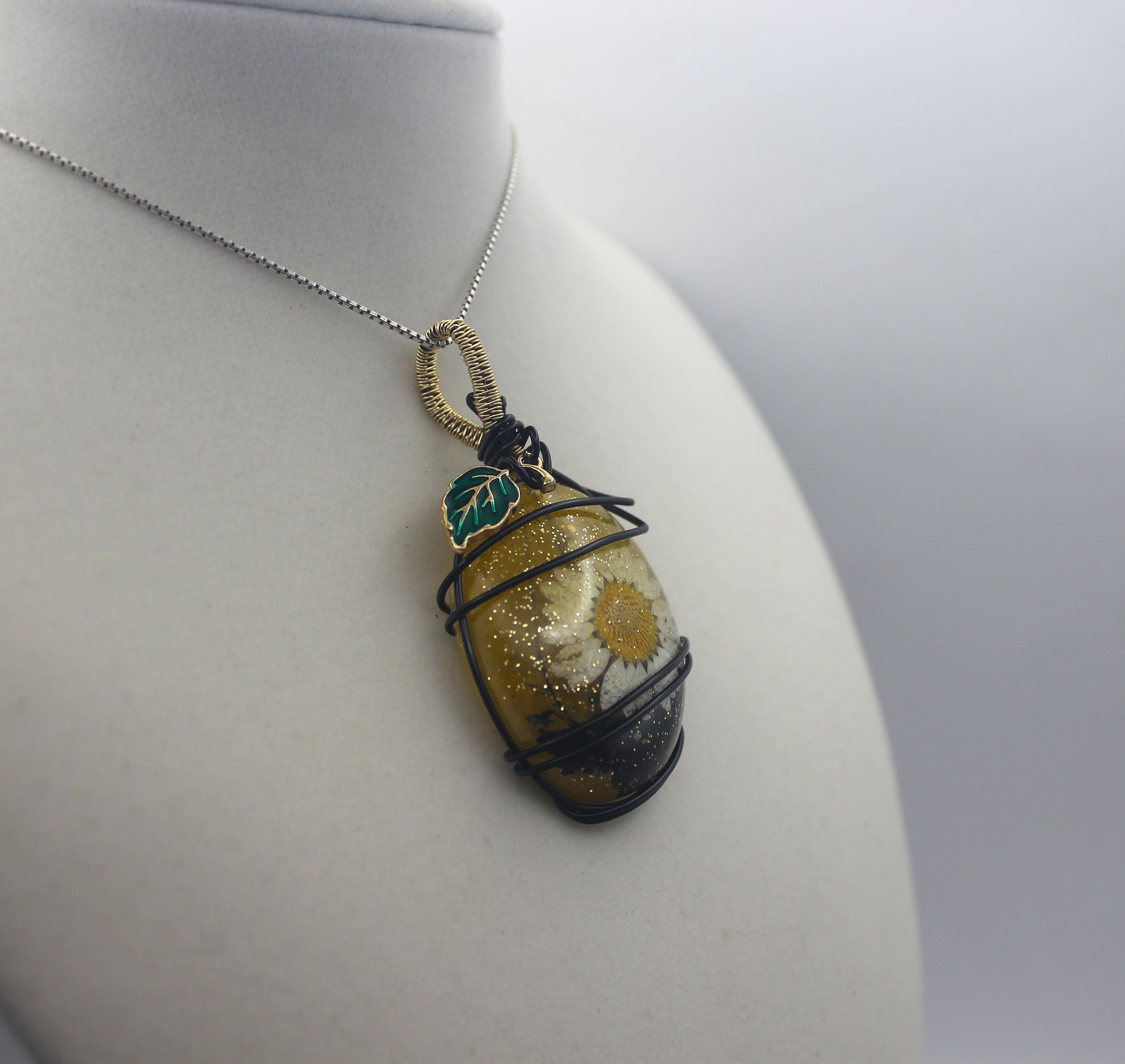Plated Resin White Flower Pendant Necklace | | Wiccan Center