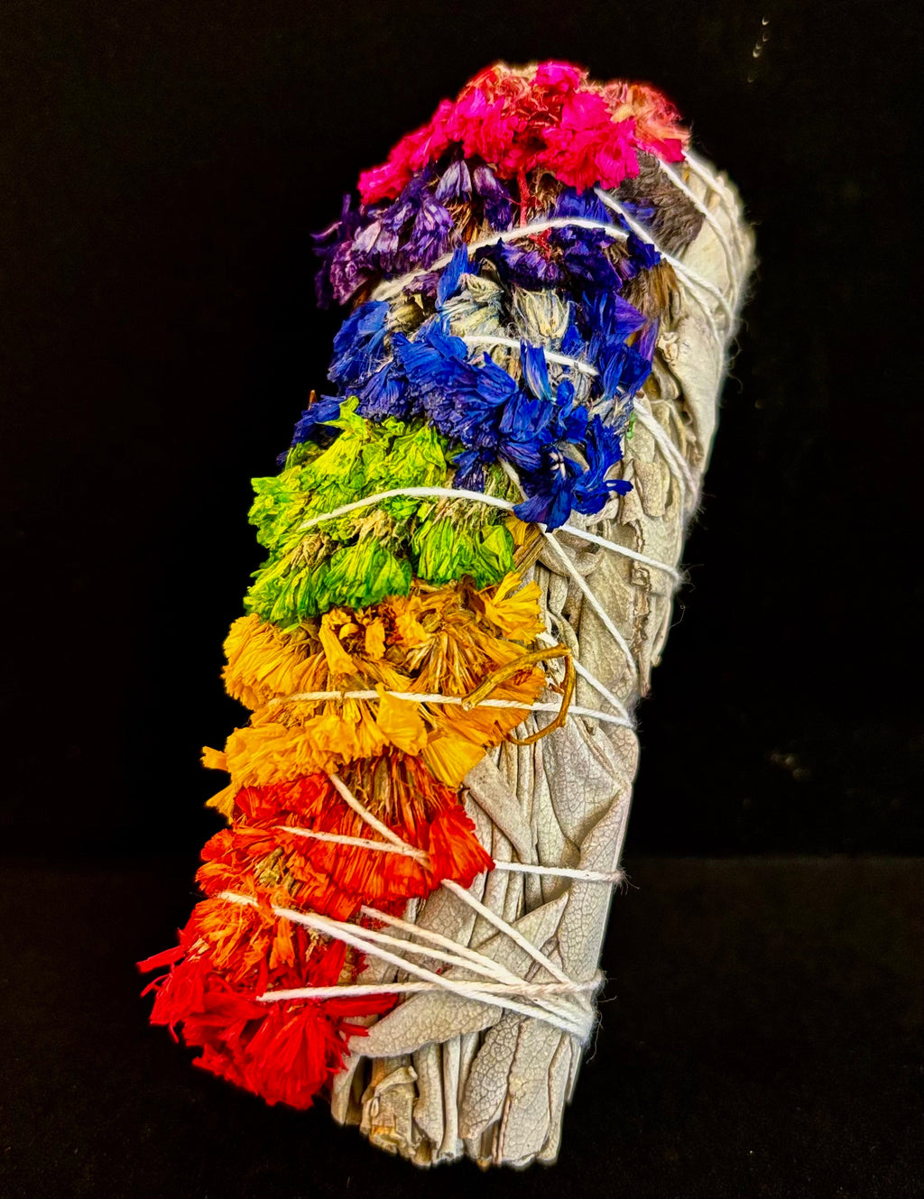 7 Chakra Sinuata Flower White Sage Smudge Bundle | | Wiccan Center