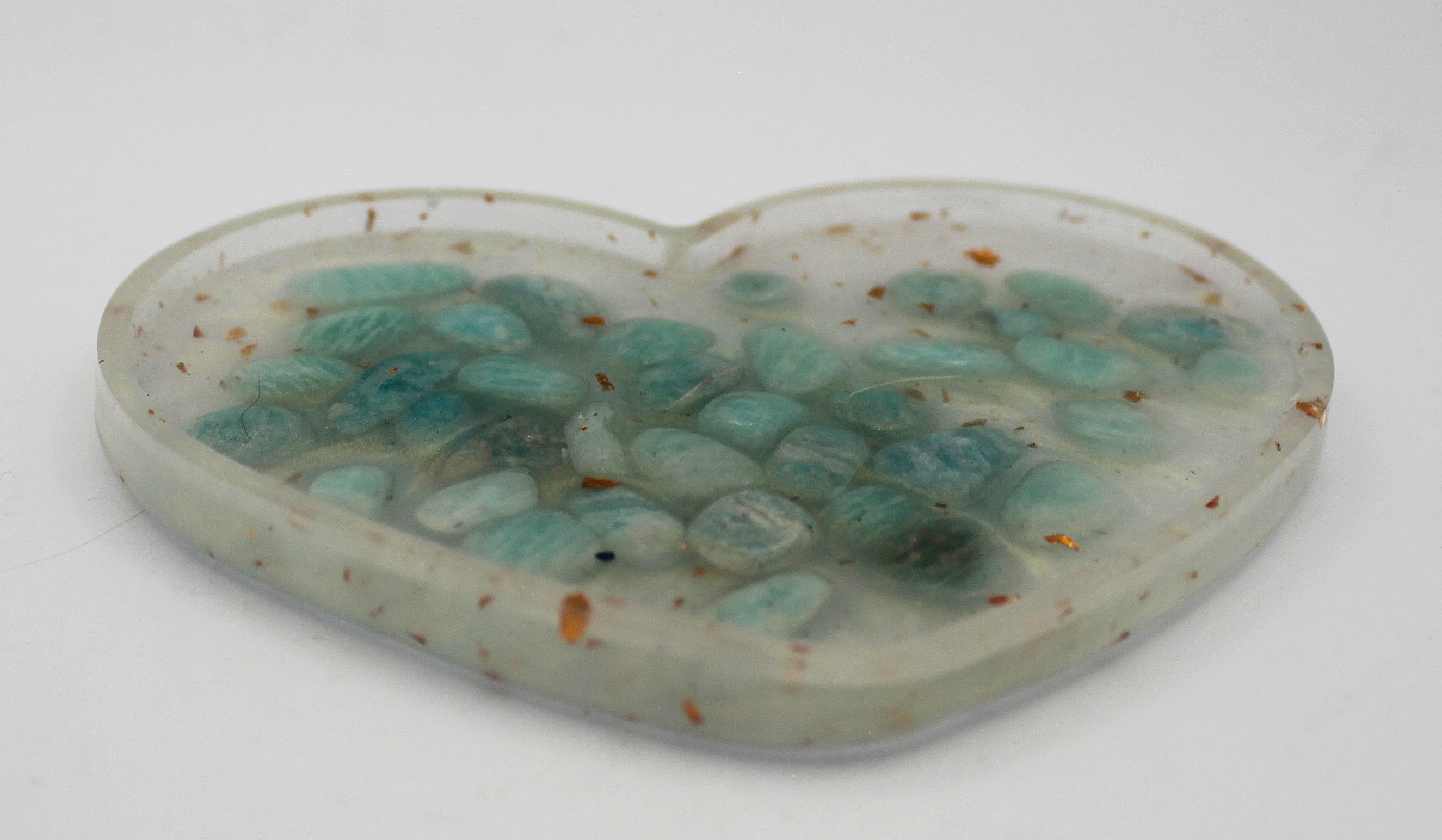 Resin Crystal Chip Heart Tray Lipped | | Wiccan Center