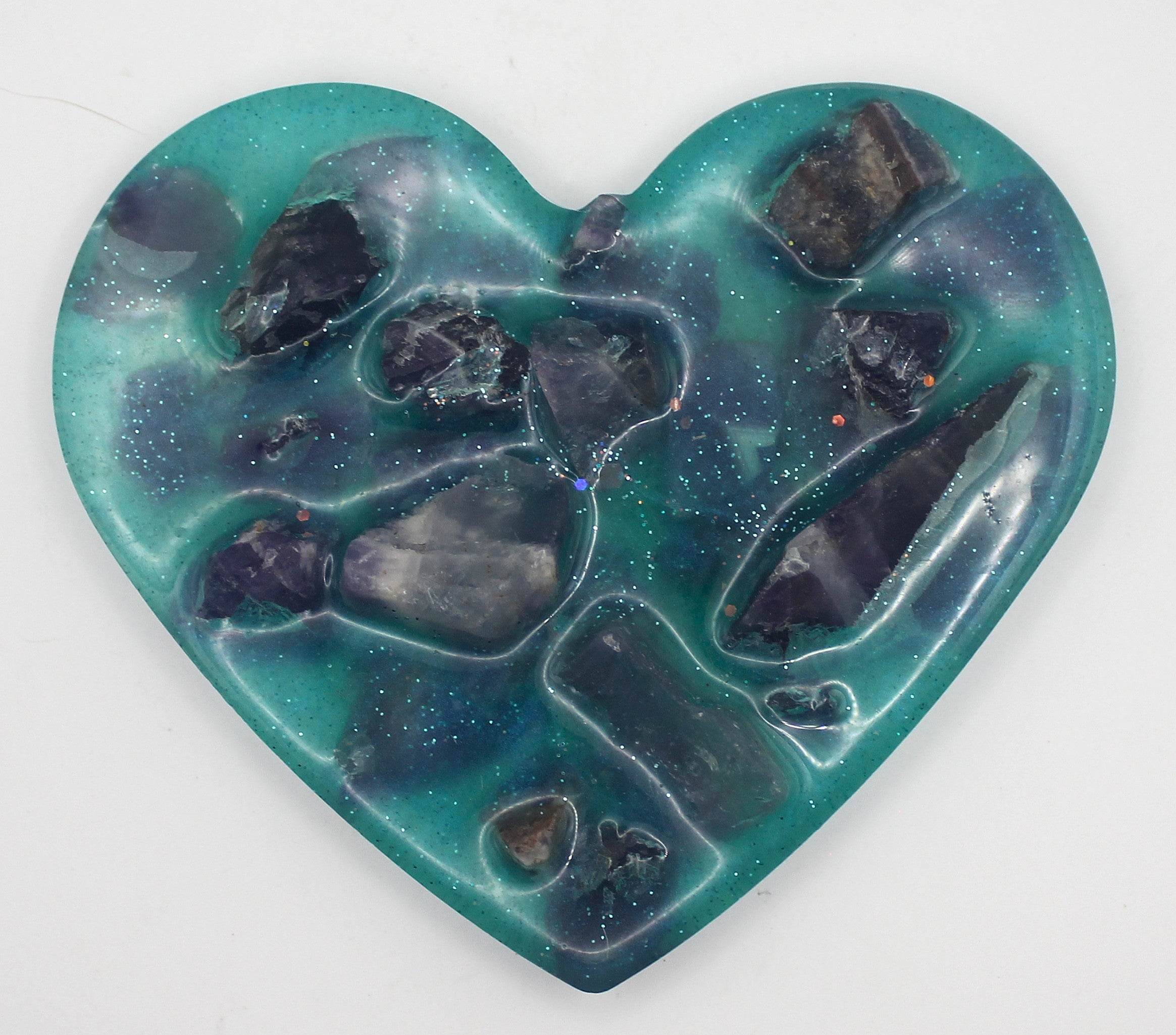 Resin Crystal Chip Heart Tray Flat | | Wiccan Center