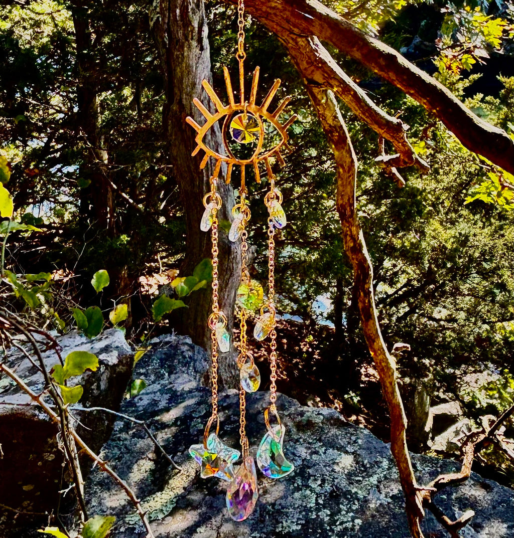 Evil Eye Crystal Suncatcher – Light, Protection & Positive Energy | | Wiccan Center