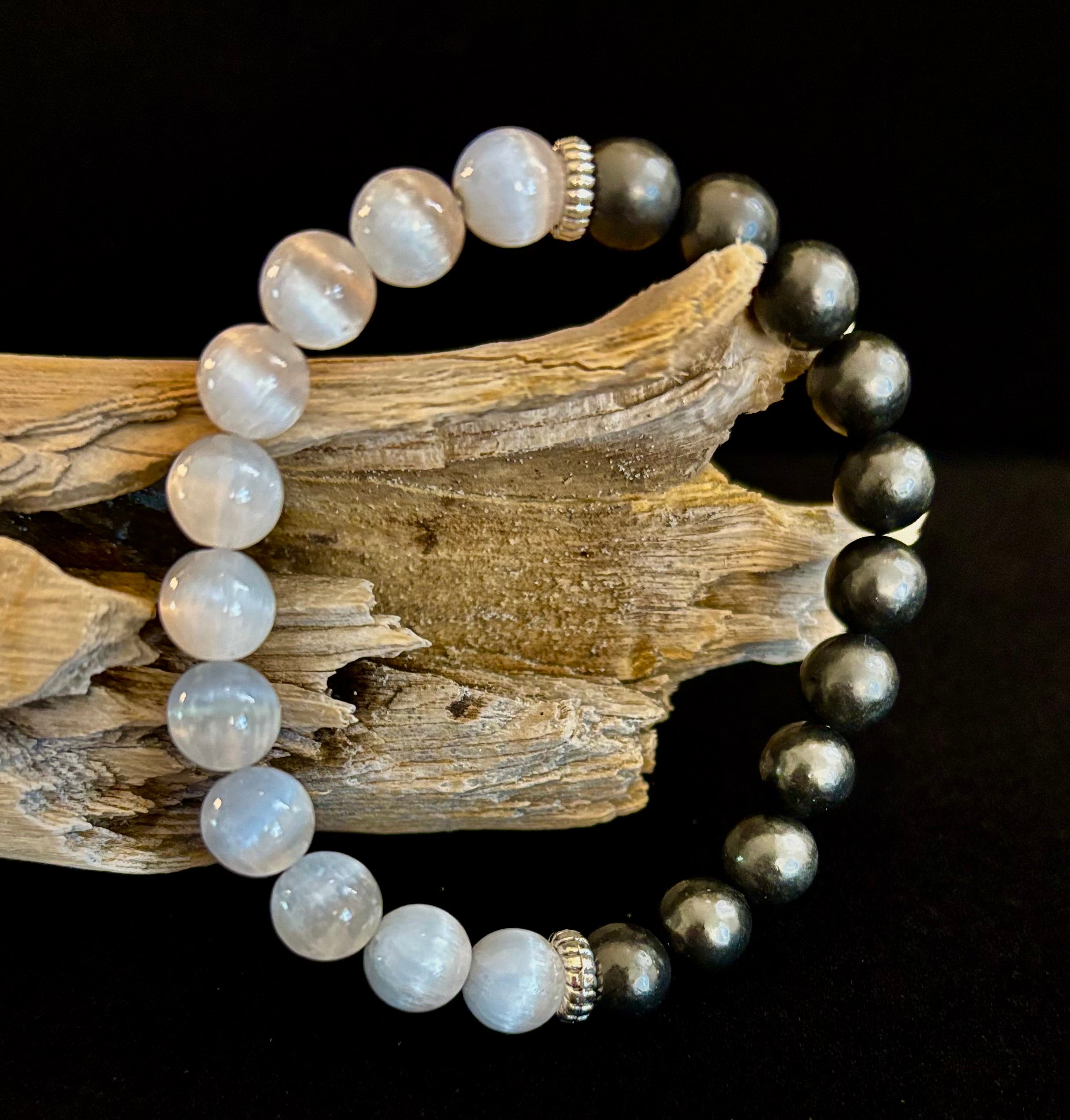 Protection Intention Bracelet – Shungite & Selenite Energy Bracelet | | Wiccan Center