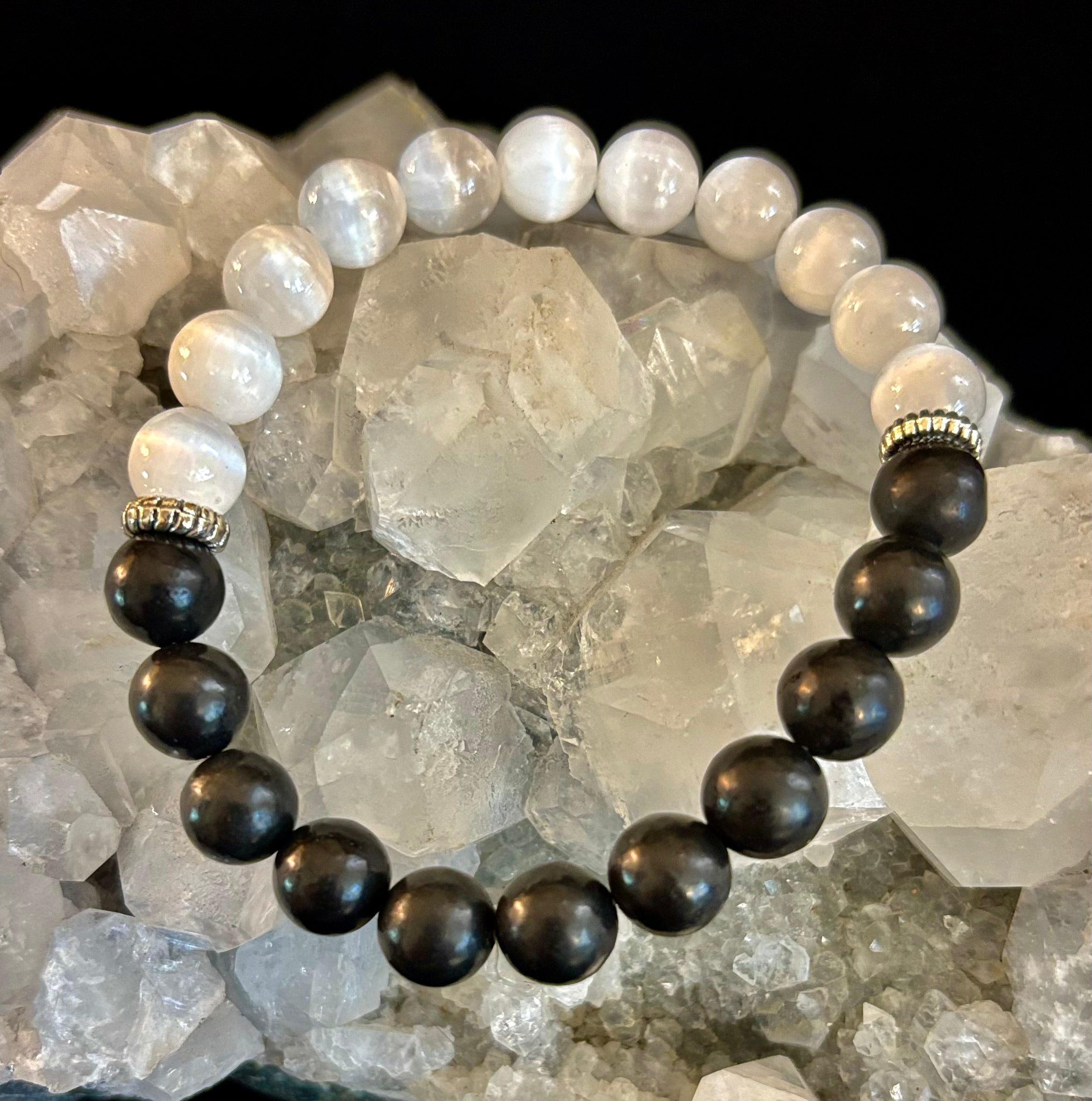 Protection Intention Bracelet – Shungite & Selenite Energy Bracelet | | Wiccan Center