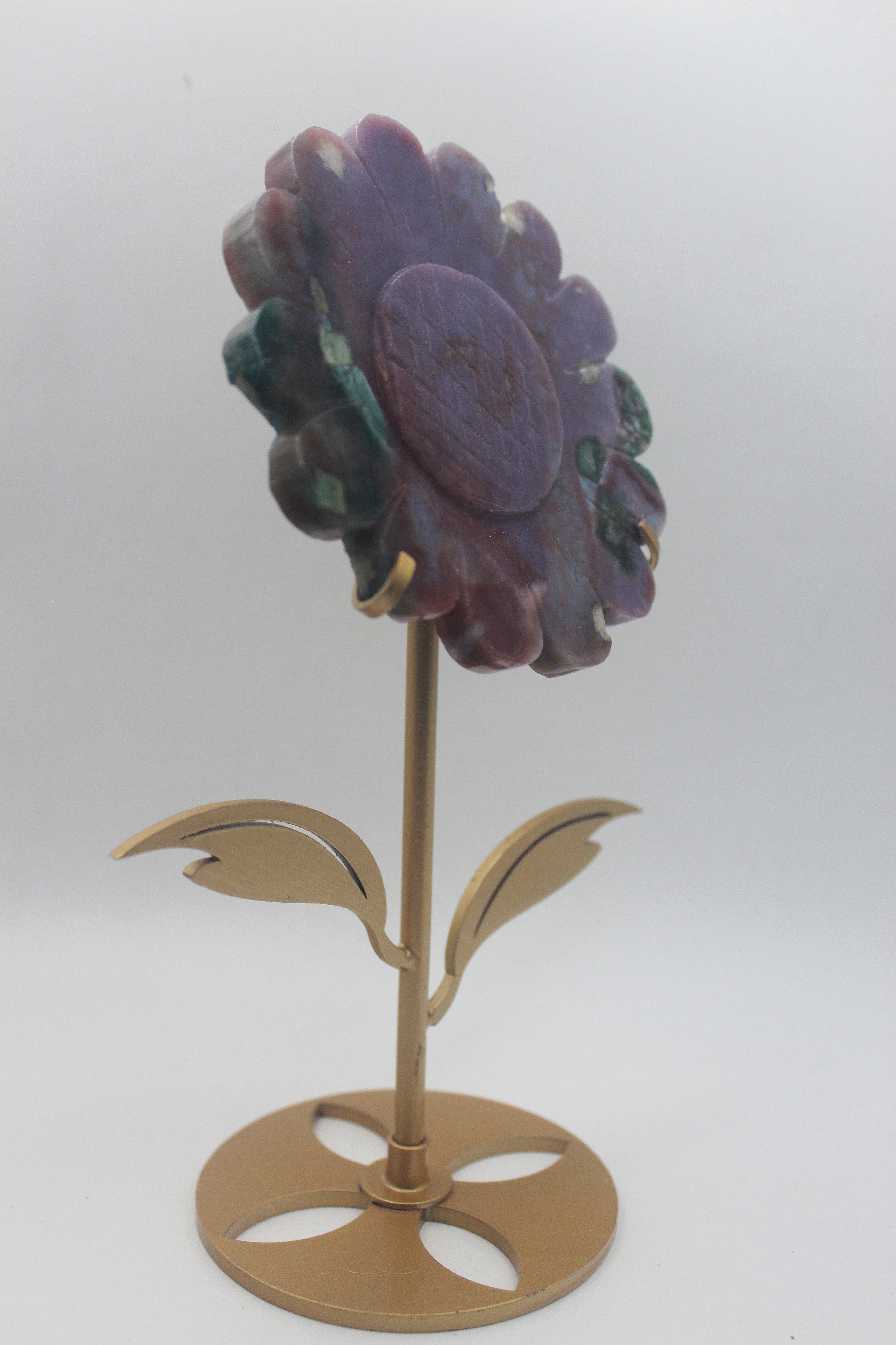 Crystal Sunflower Carving with Metal Stand – Joyful Energy & Meaningful Décor | | Wiccan Center