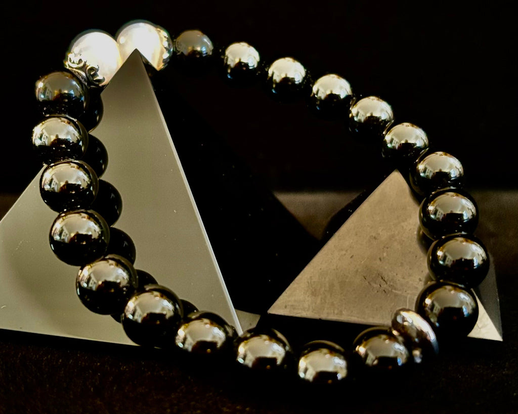 Energy Shield Bracelet – Black Obsidian & Selenite Protection Bracelet | | Wiccan Center