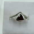 Sterling Silver Trillion Garnet Open-Frame Ring – Size 7 – Passion, Strength & Grounding | Rings | Wiccan Center