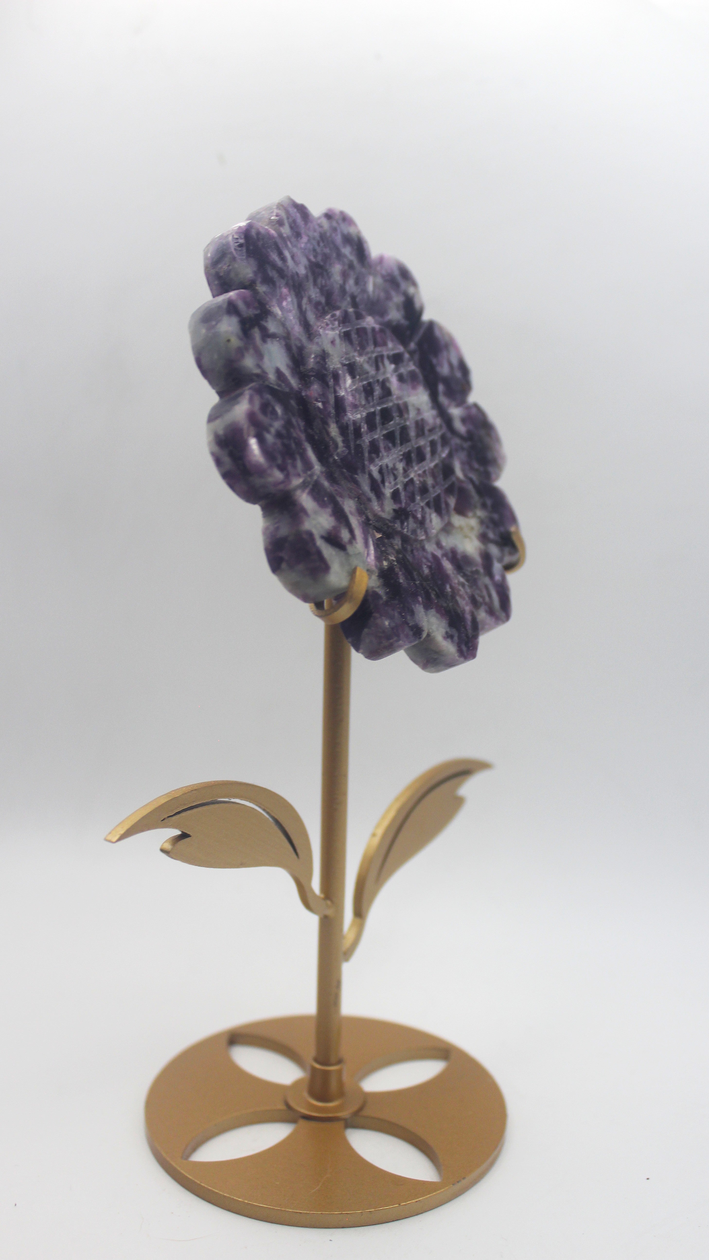 Crystal Sunflower Carving with Metal Stand – Joyful Energy & Meaningful Décor | | Wiccan Center