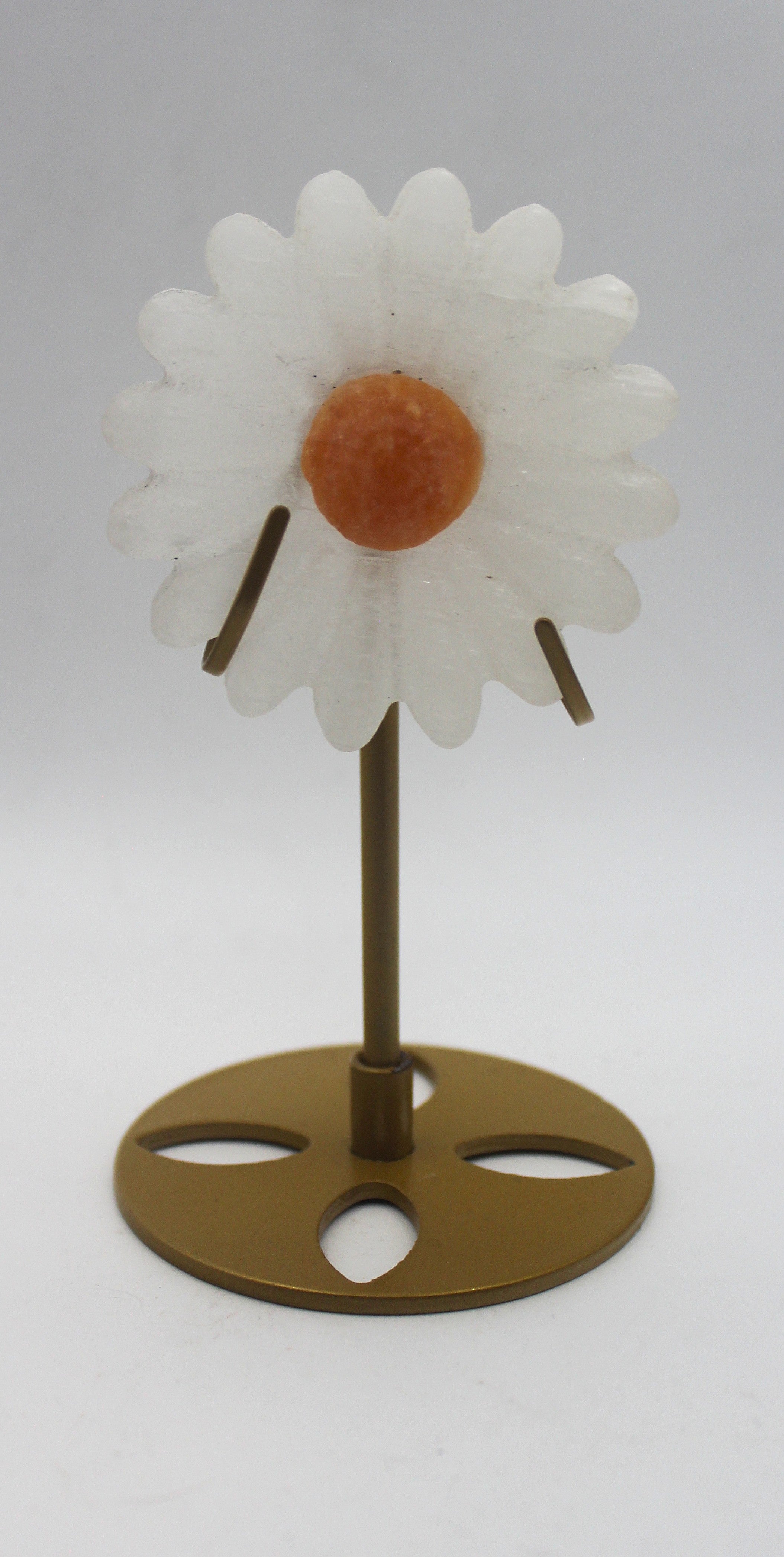 Selenite Daisy Carving with Stand – Cleansing Energy Floral Crystal Decor | | Wiccan Center
