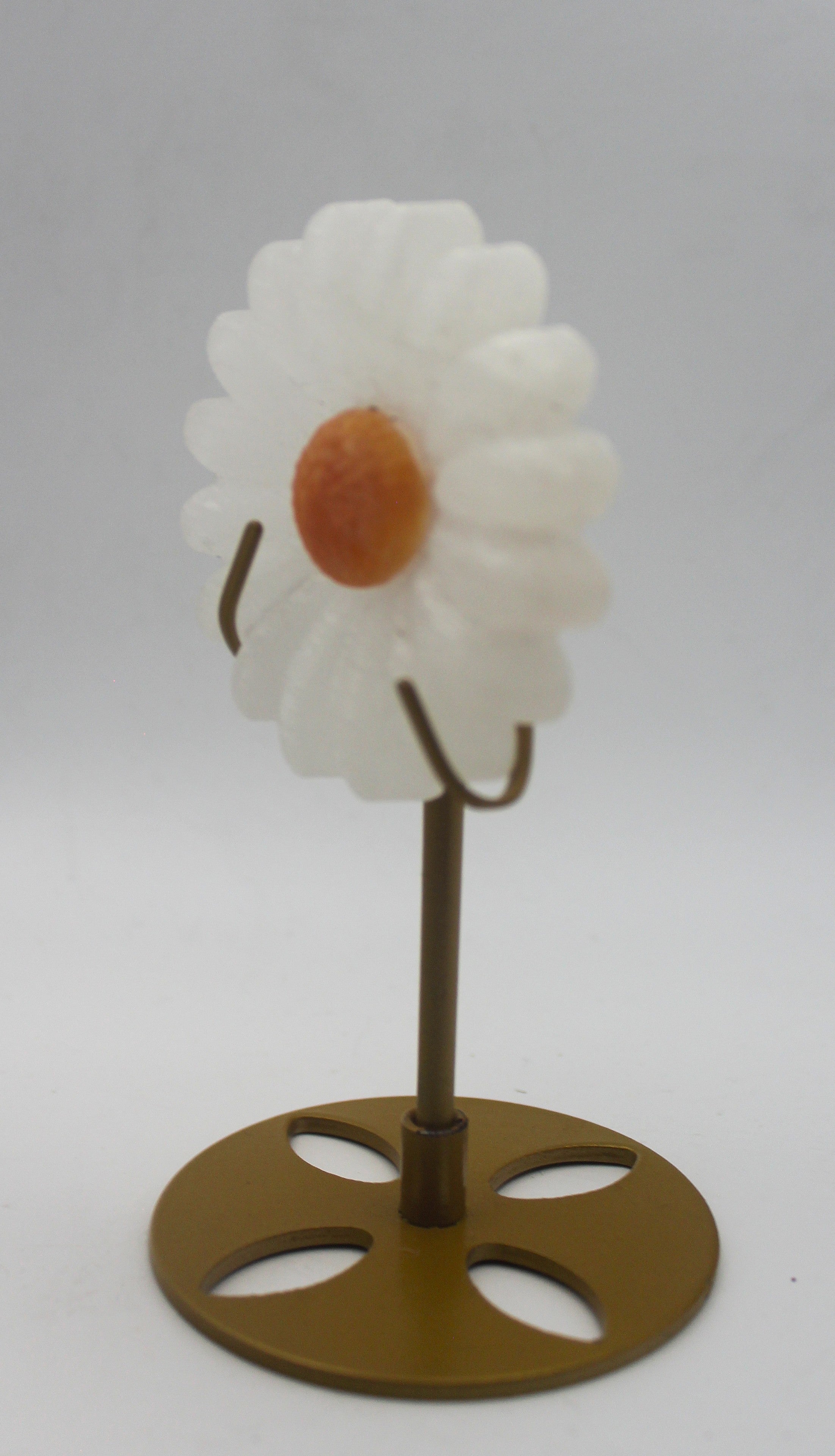 Selenite Daisy Carving with Stand – Cleansing Energy Floral Crystal Decor | | Wiccan Center