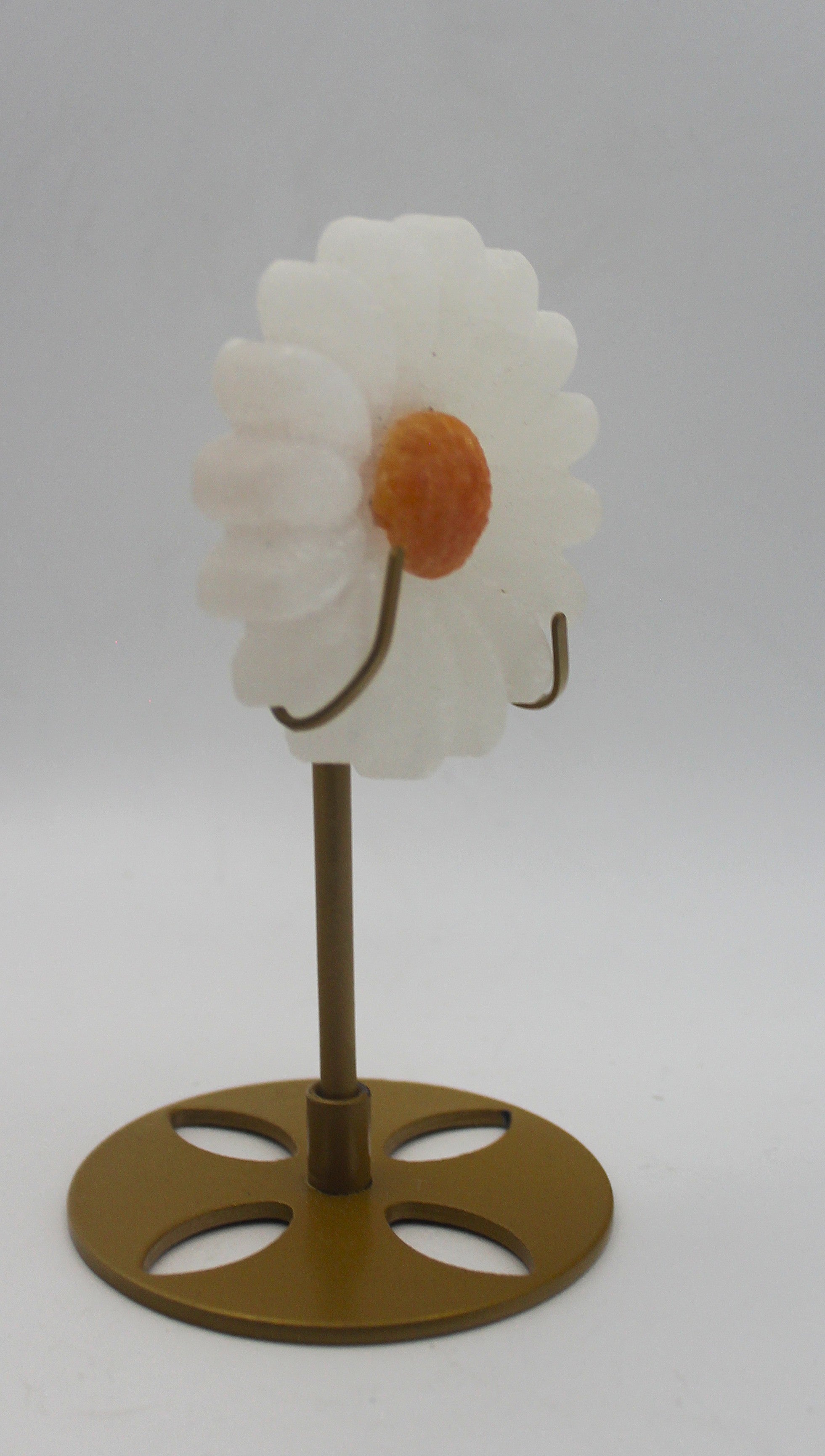 Selenite Daisy Carving with Stand – Cleansing Energy Floral Crystal Decor | | Wiccan Center