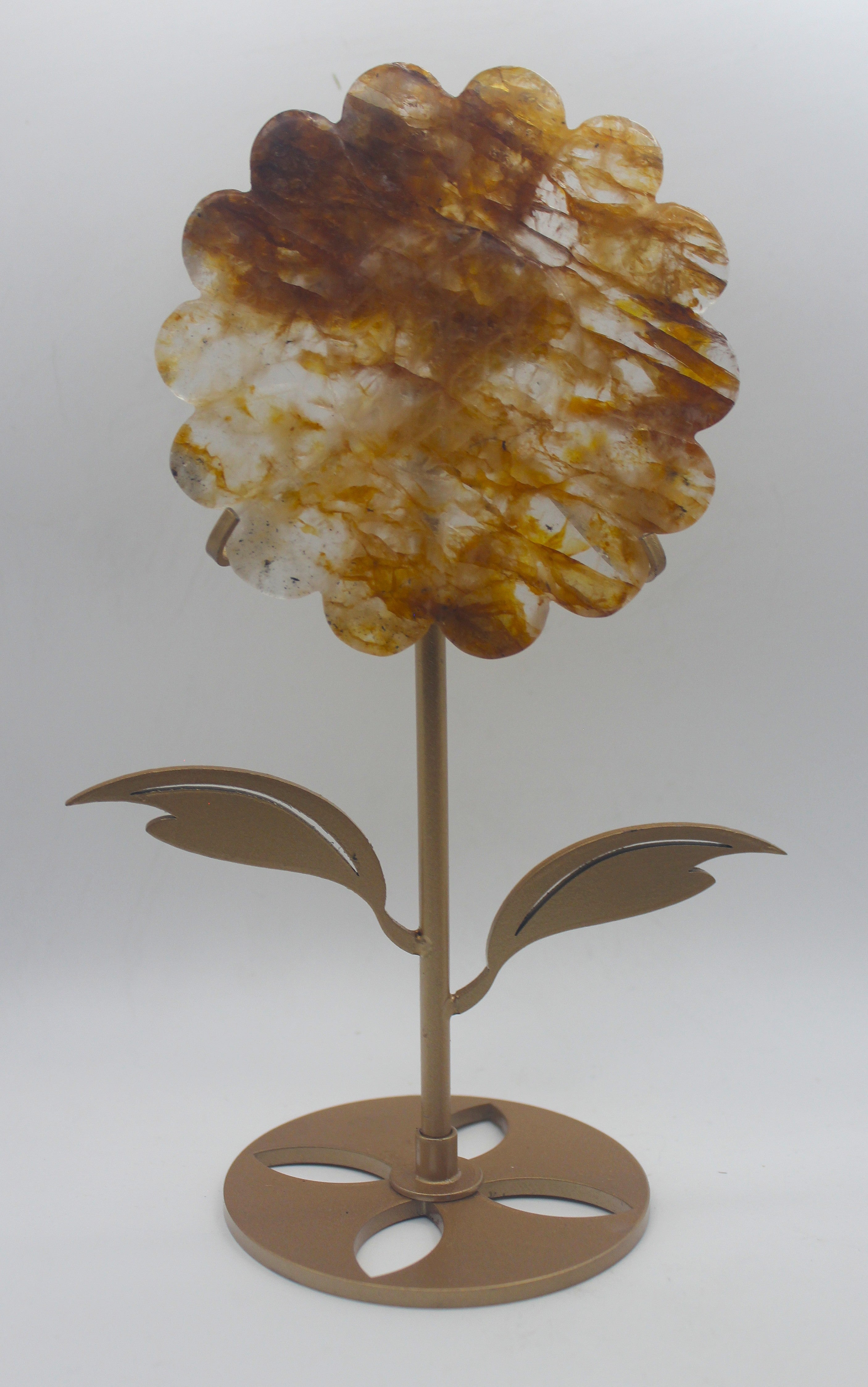 Crystal Sunflower Carving with Metal Stand – Joyful Energy & Meaningful Décor | | Wiccan Center