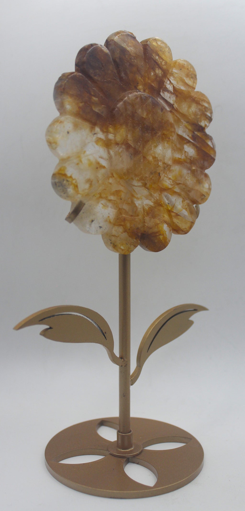 Crystal Sunflower Carving with Metal Stand – Joyful Energy & Meaningful Décor | | Wiccan Center