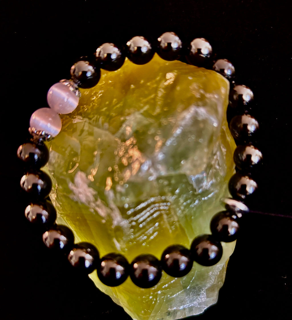 Energy Shield Bracelet – Black Obsidian & Selenite Protection Bracelet | | Wiccan Center