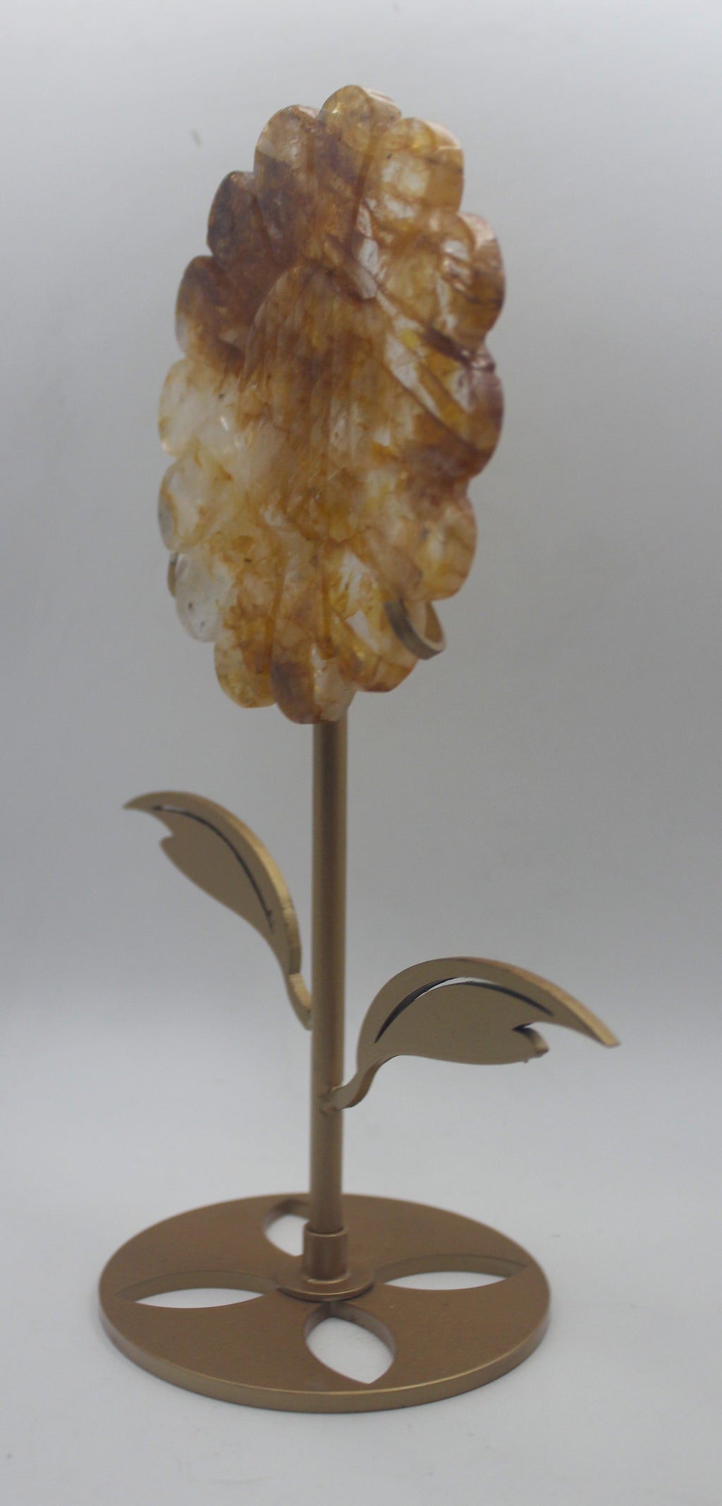 Crystal Sunflower Carving with Metal Stand – Joyful Energy & Meaningful Décor | | Wiccan Center