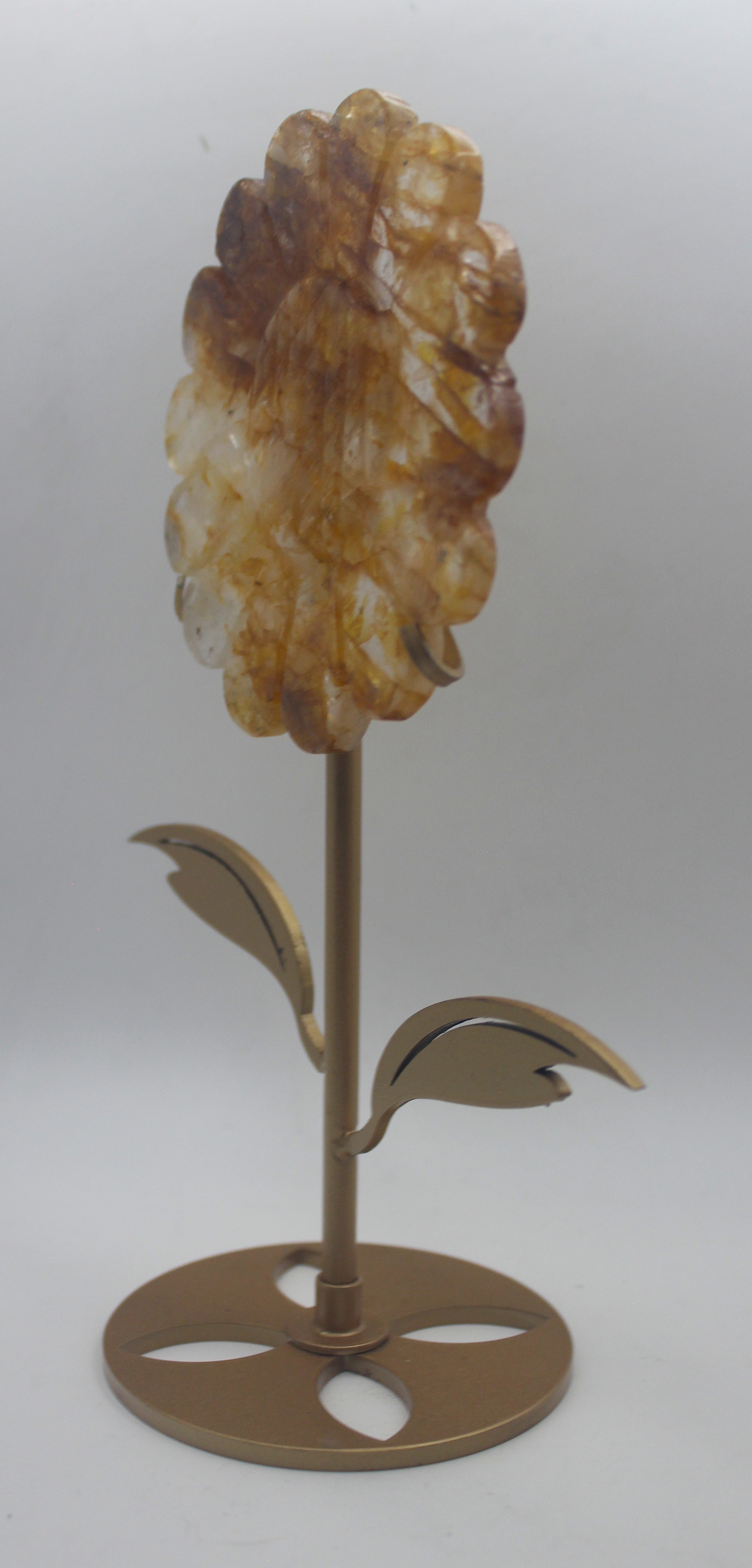 Crystal Sunflower Carving with Metal Stand – Joyful Energy & Meaningful Décor | | Wiccan Center