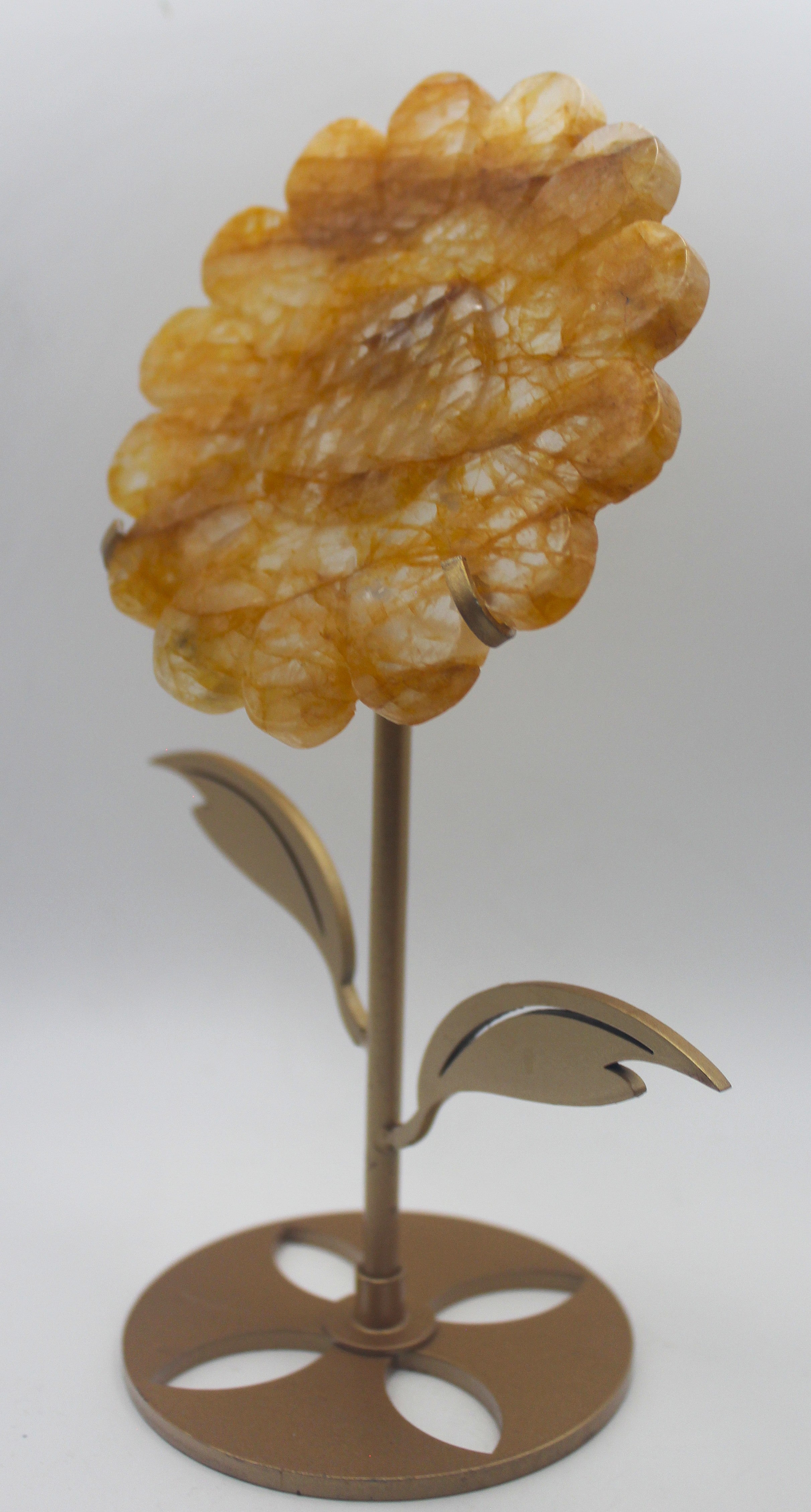 Crystal Sunflower Carving with Metal Stand – Joyful Energy & Meaningful Décor | | Wiccan Center