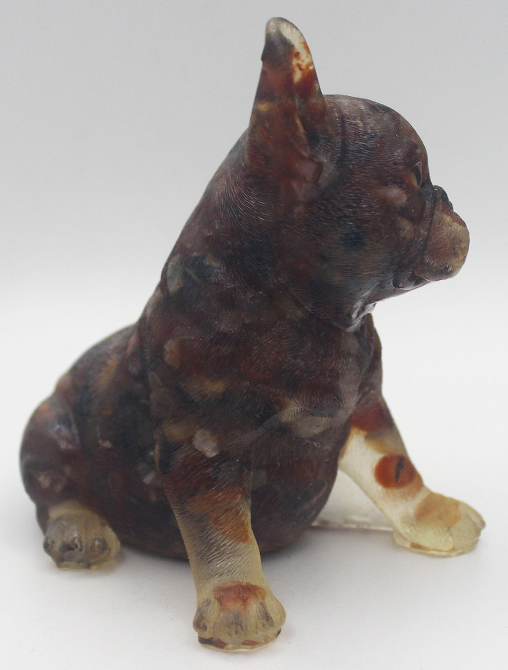 Resin Crystal Chip French Bulldog Figurine – Gemstone-Infused Décor | | Wiccan Center