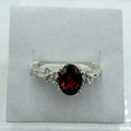 Sterling Silver Oval Garnet Scroll Ring – Size 7 – Passion, Strength & Grounding | Rings | Wiccan Center