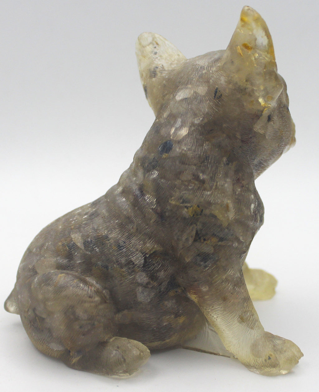 Resin Crystal Chip French Bulldog Figurine – Gemstone-Infused Décor | | Wiccan Center