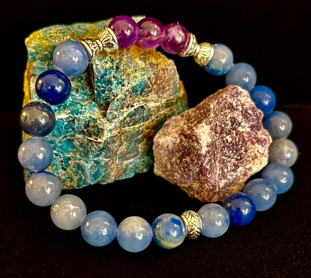 Calm Mind Bracelet – Amethyst & Blue Aventurine Anxiety Support | | Wiccan Center