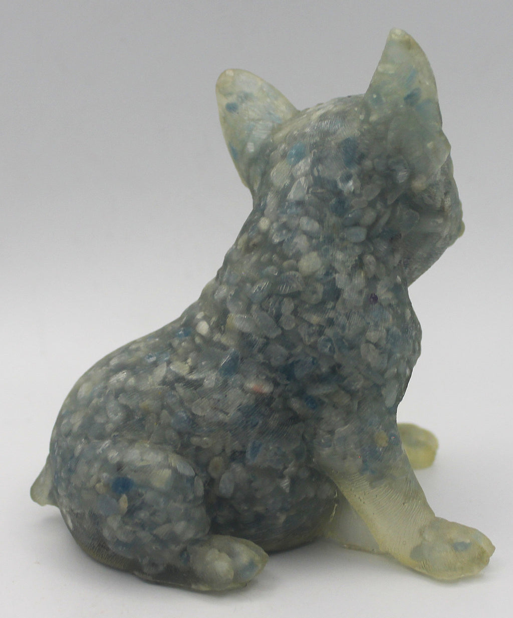 Resin Crystal Chip French Bulldog Figurine – Gemstone-Infused Décor | | Wiccan Center