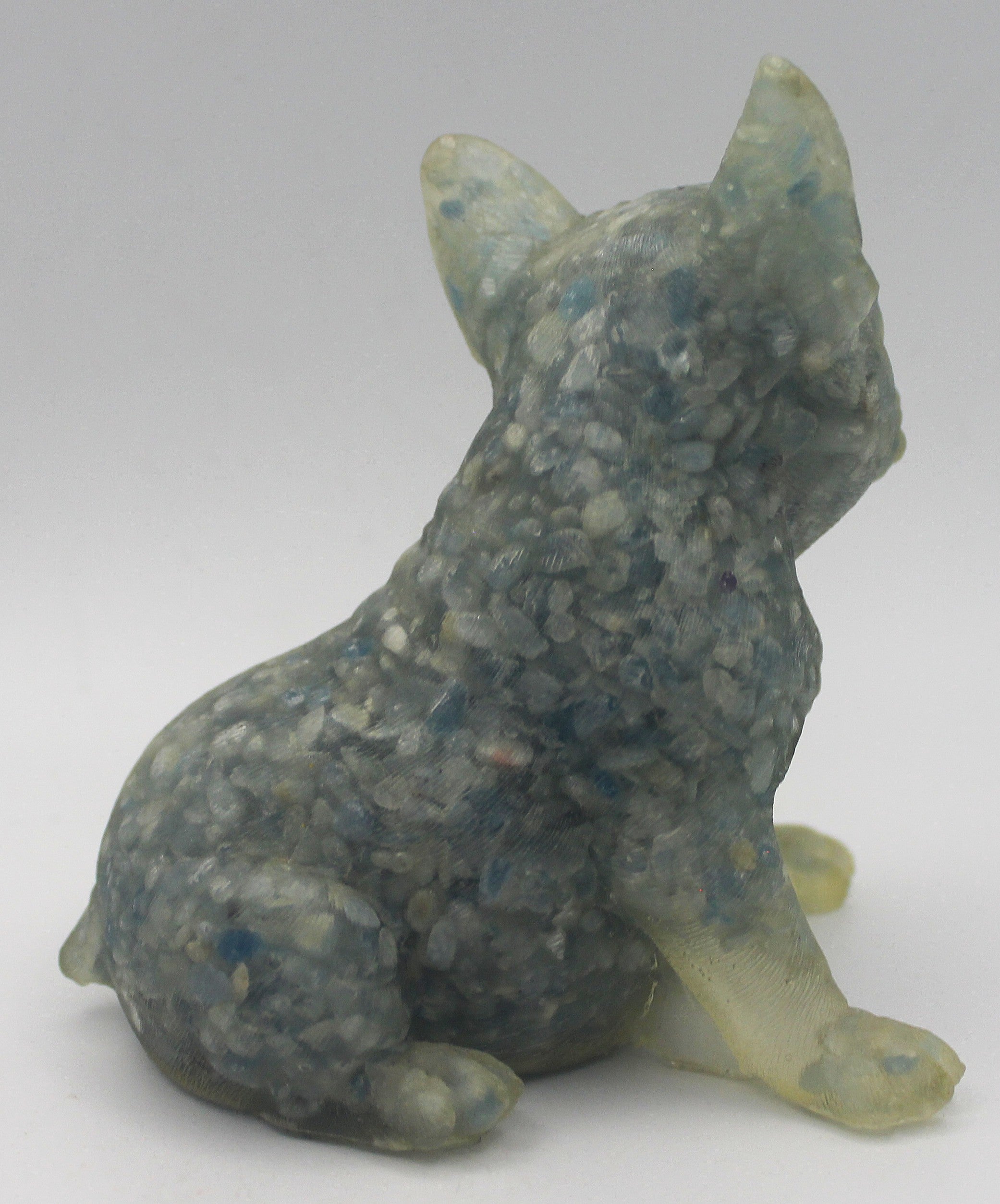 Resin Crystal Chip French Bulldog Figurine – Gemstone-Infused Décor | | Wiccan Center