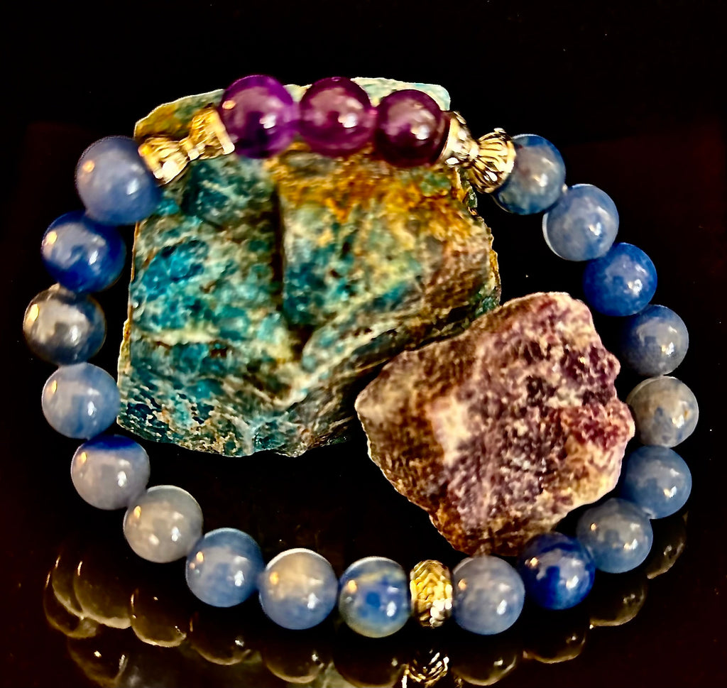 Calm Mind Bracelet – Amethyst & Blue Aventurine Anxiety Support | | Wiccan Center