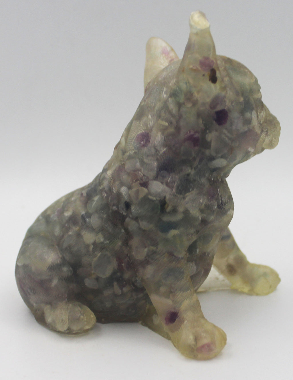 Resin Crystal Chip French Bulldog Figurine – Gemstone-Infused Décor | | Wiccan Center