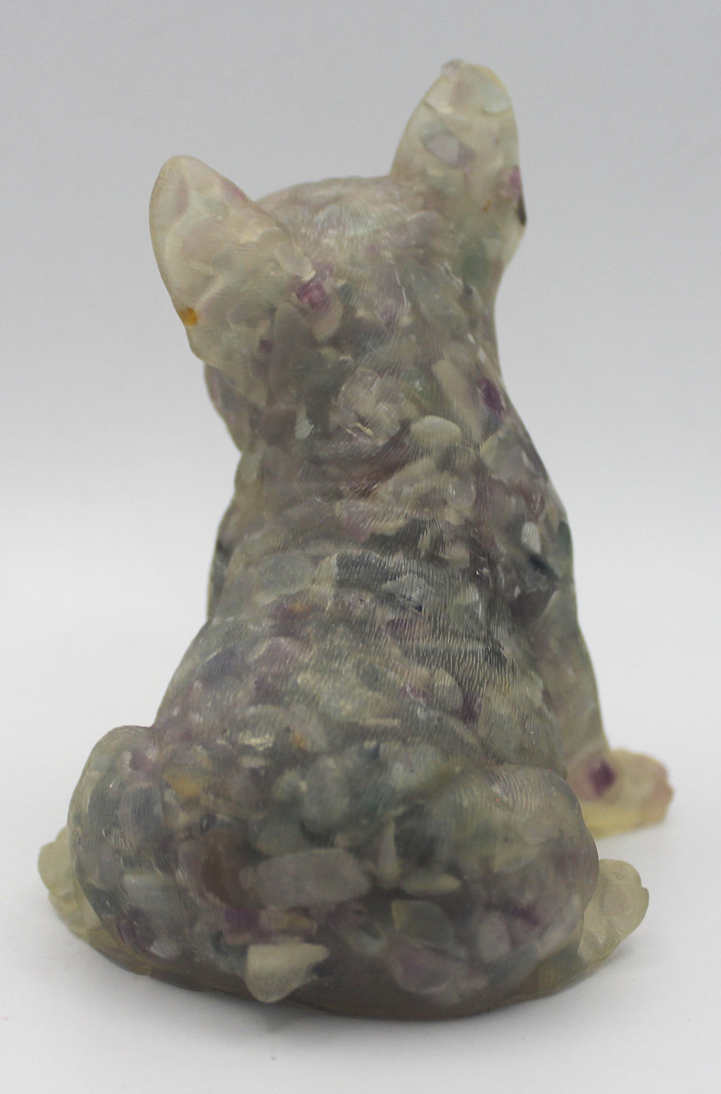 Resin Crystal Chip French Bulldog Figurine – Gemstone-Infused Décor | | Wiccan Center