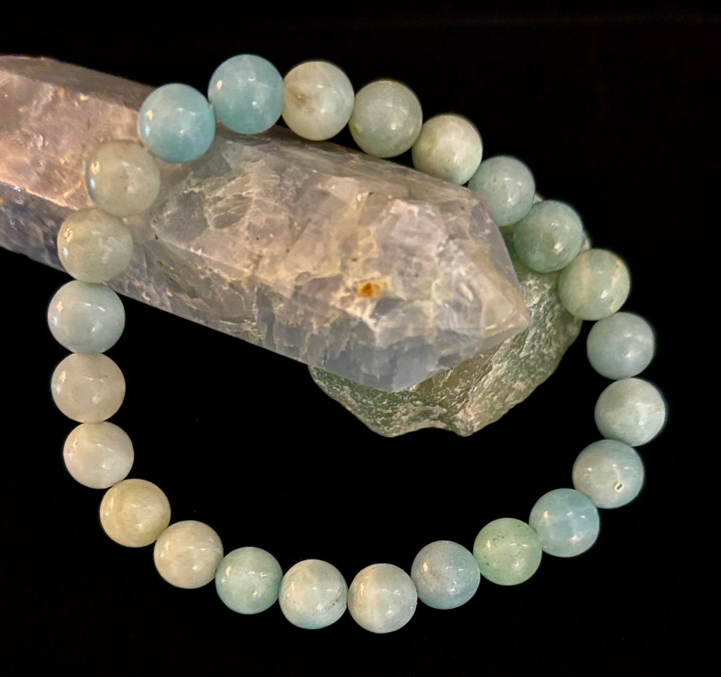 Amazonite Energy Bead Bracelet – Calm • Strength • Balance (8mm, Large Wrist) | | Wiccan Center