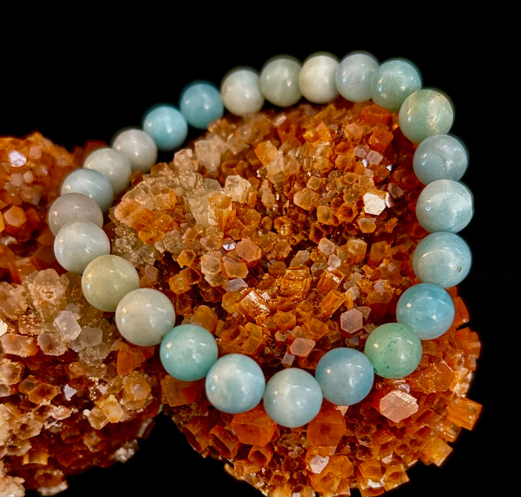 Amazonite Energy Bead Bracelet – Calm • Strength • Balance (8mm, Large Wrist) | | Wiccan Center