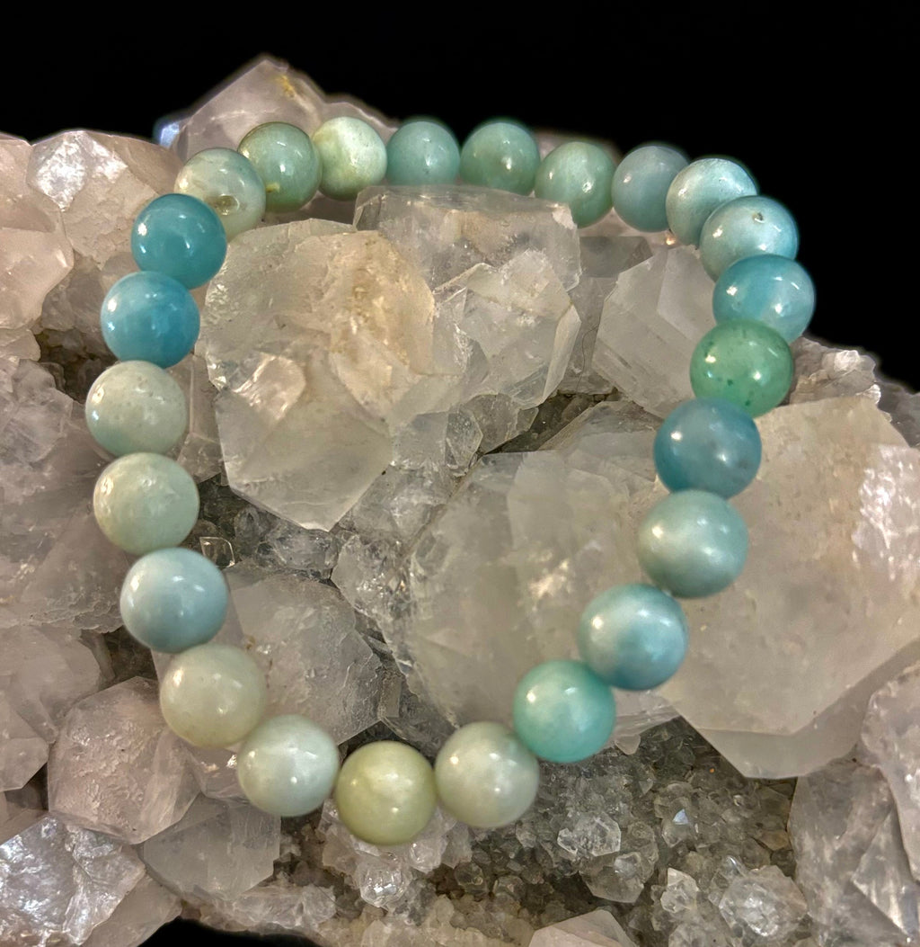 Amazonite Energy Bead Bracelet – Calm • Strength • Balance (8mm, Large Wrist) | | Wiccan Center
