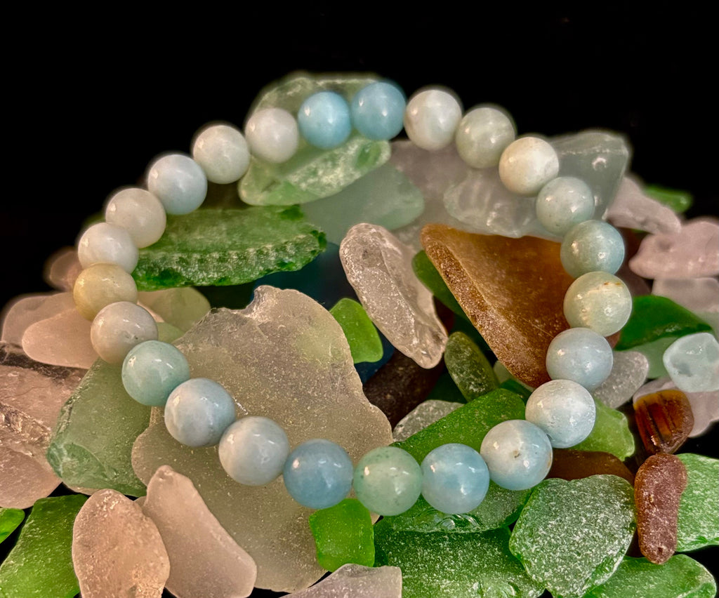 Amazonite Energy Bead Bracelet – Calm • Strength • Balance (8mm, Large Wrist) | | Wiccan Center