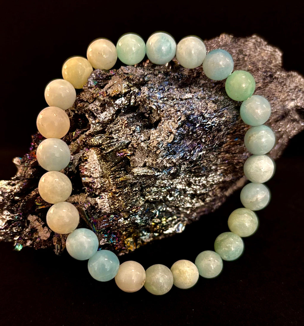 Amazonite Energy Bead Bracelet – Calm • Strength • Balance (8mm, Large Wrist) | | Wiccan Center