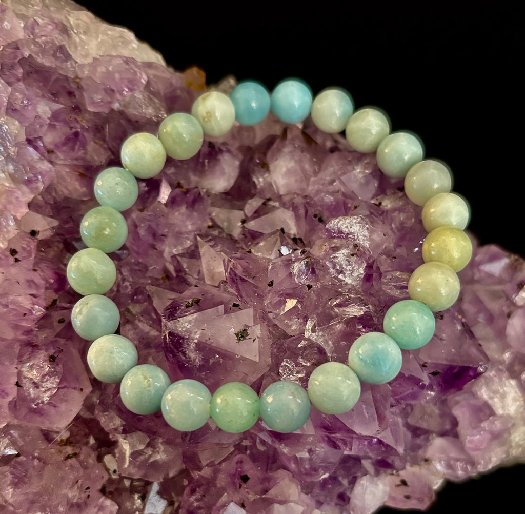 Amazonite Energy Bead Bracelet – Calm • Strength • Balance (8mm, Large Wrist) | | Wiccan Center