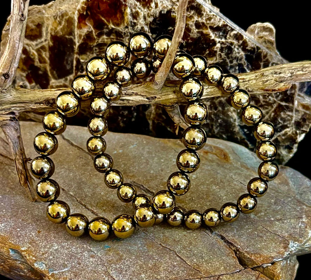 Golden Hematite Healing Bracelet – Strength • Confidence • Balance (8mm or 10mm, Medium Wrists) | | Wiccan Center