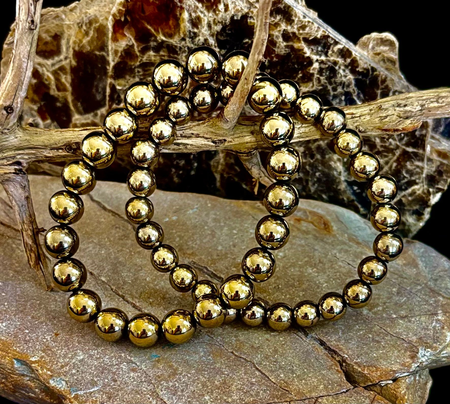 Golden Hematite Healing Bracelet – Strength • Confidence • Balance (8mm or 10mm, Medium Wrists) | | Wiccan Center