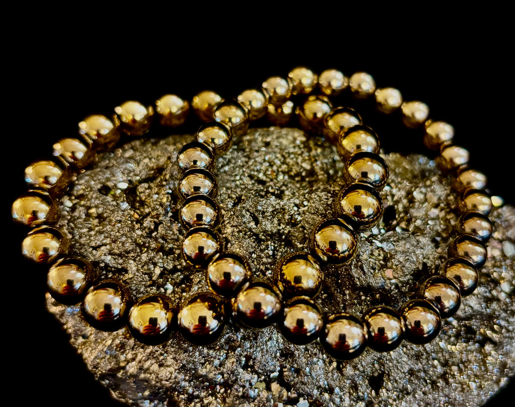 Golden Hematite Healing Bracelet – Strength • Confidence • Balance (8mm or 10mm, Medium Wrists) | | Wiccan Center