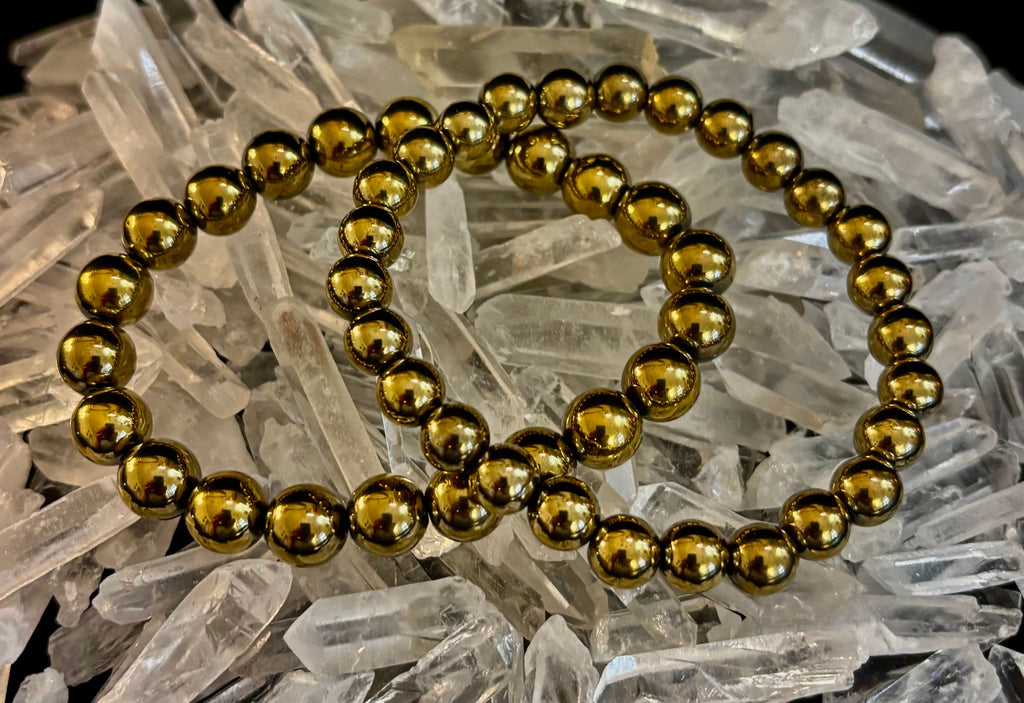 Golden Hematite Healing Bracelet – Strength • Confidence • Balance (8mm or 10mm, Medium Wrists) | | Wiccan Center