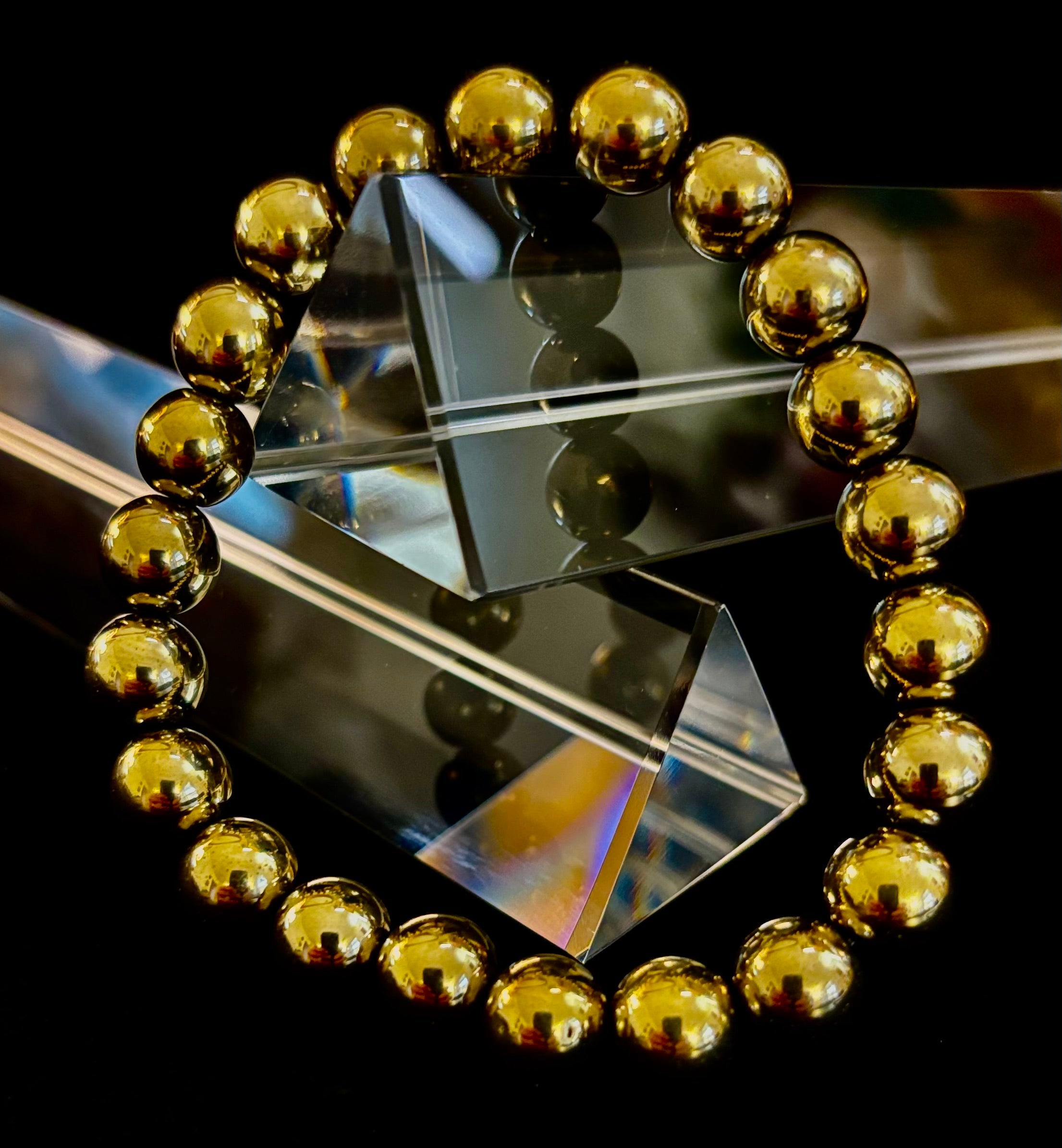Golden Hematite Healing Bracelet – Strength • Confidence • Balance (8mm or 10mm, Medium Wrists) | | Wiccan Center