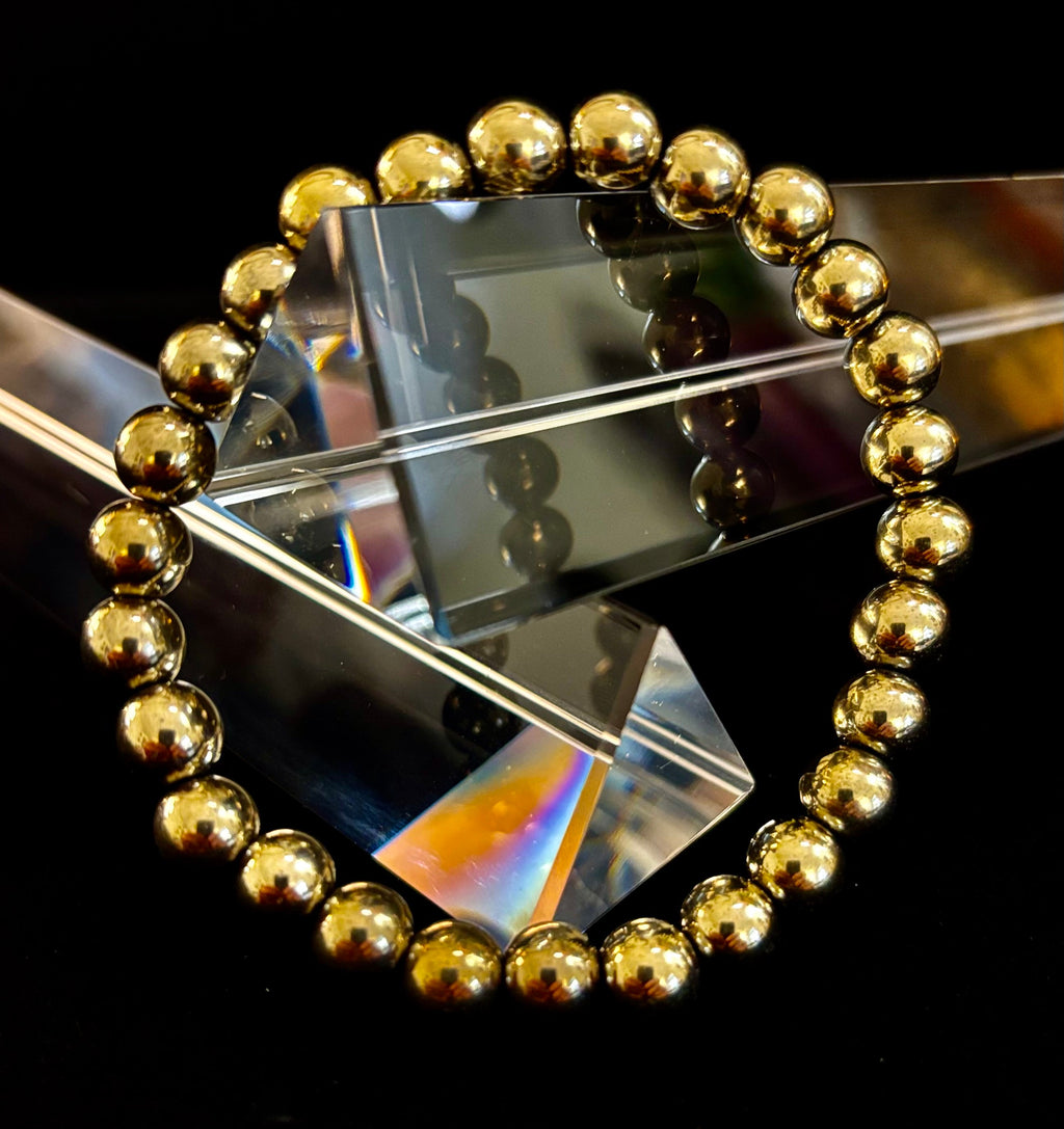 Golden Hematite Healing Bracelet – Strength • Confidence • Balance (8mm or 10mm, Medium Wrists) | | Wiccan Center