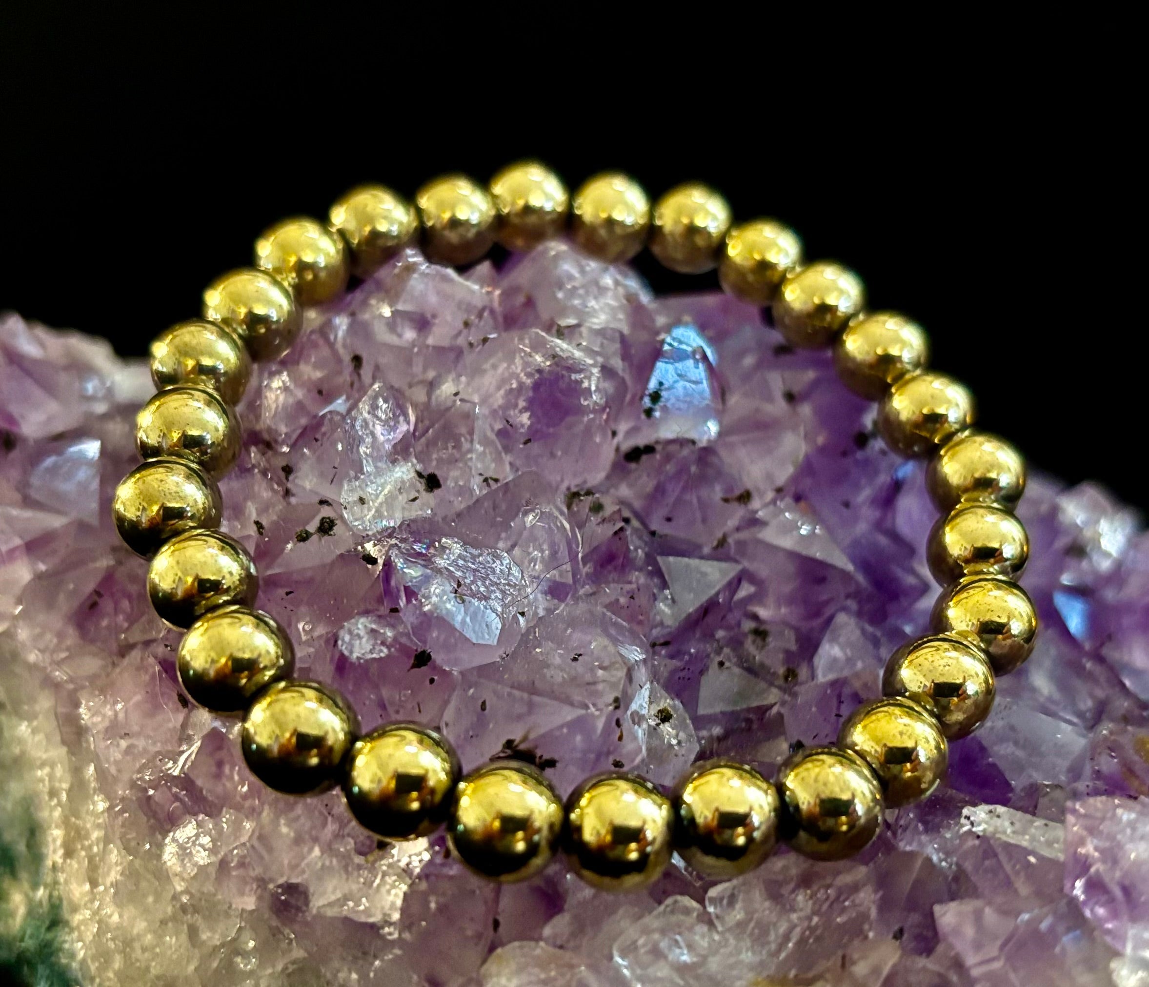 Golden Hematite Healing Bracelet – Strength • Confidence • Balance (8mm or 10mm, Medium Wrists) | | Wiccan Center