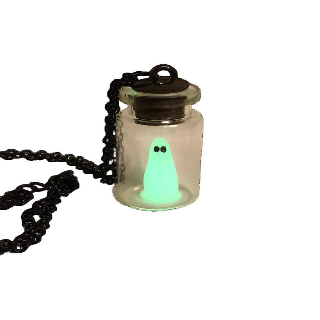 Glow in the Dark Ghost in a Bottle Necklace