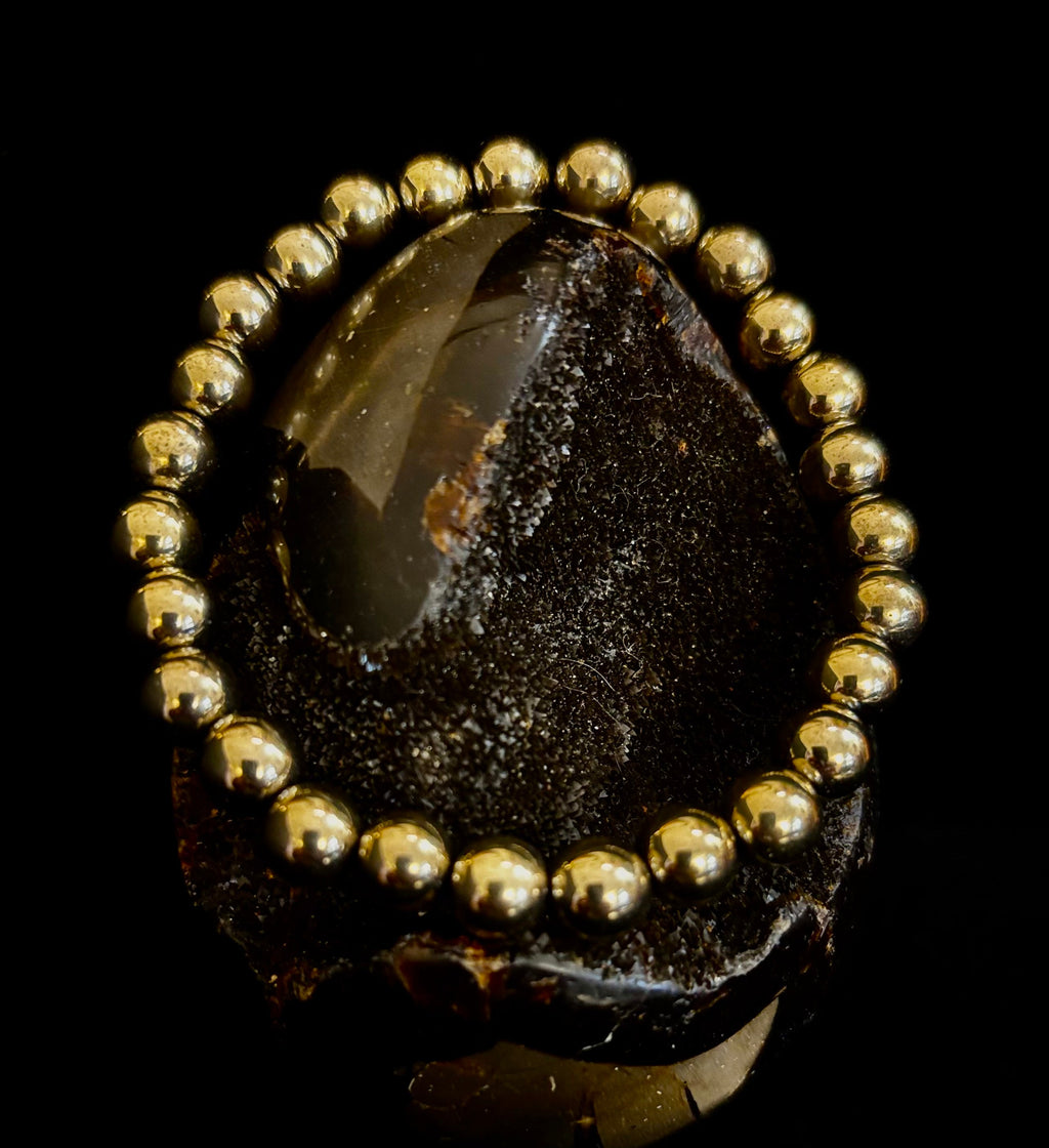 Golden Hematite Healing Bracelet – Strength • Confidence • Balance (8mm or 10mm, Medium Wrists) | | Wiccan Center