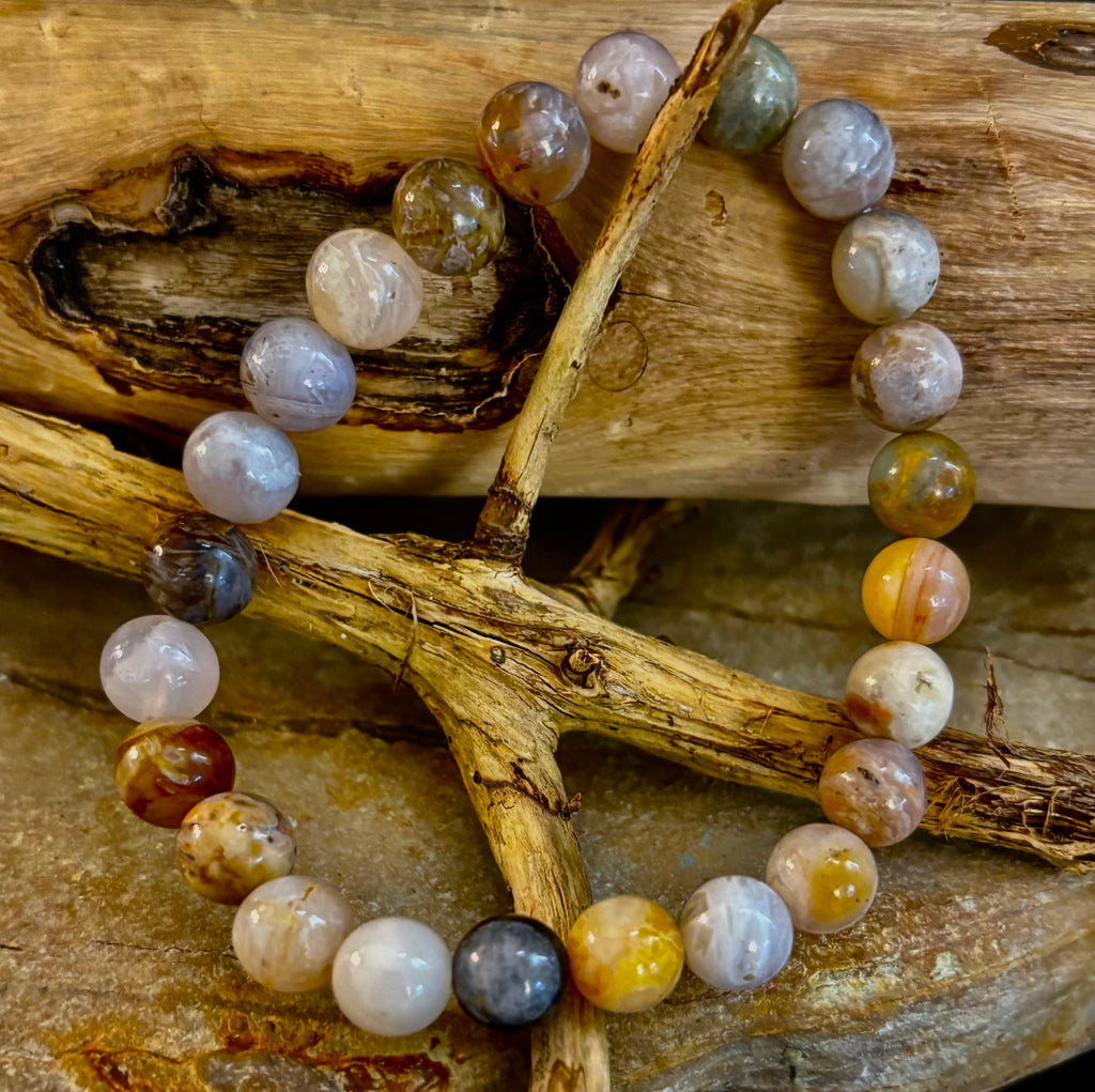 Bamboo Jasper Energy Bead Bracelet – Strength • Grounding • Stability (8mm, Large Wrists) | | Wiccan Center