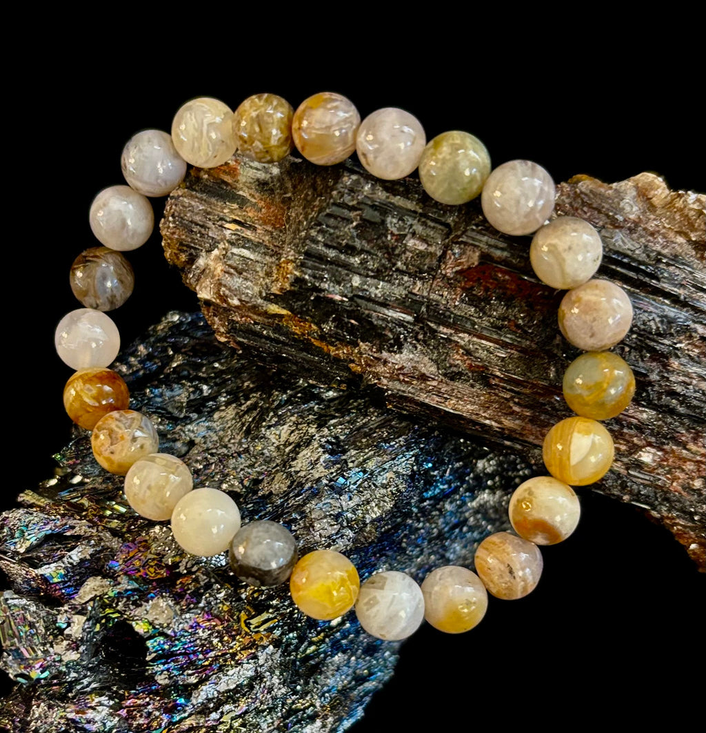 Bamboo Jasper Energy Bead Bracelet – Strength • Grounding • Stability (8mm, Large Wrists) | | Wiccan Center