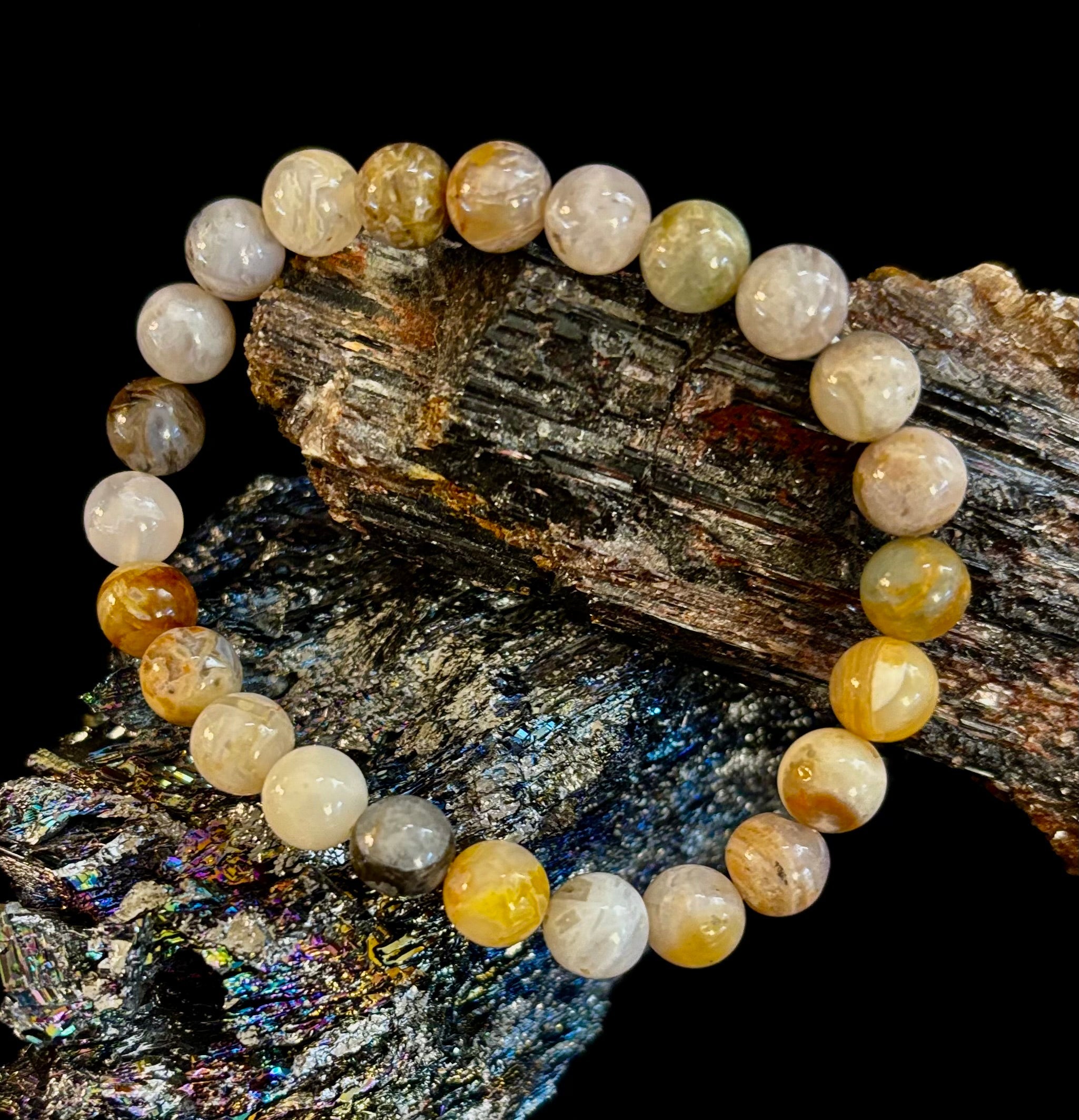 Bamboo Jasper Energy Bead Bracelet – Strength • Grounding • Stability (8mm, Large Wrists) | | Wiccan Center