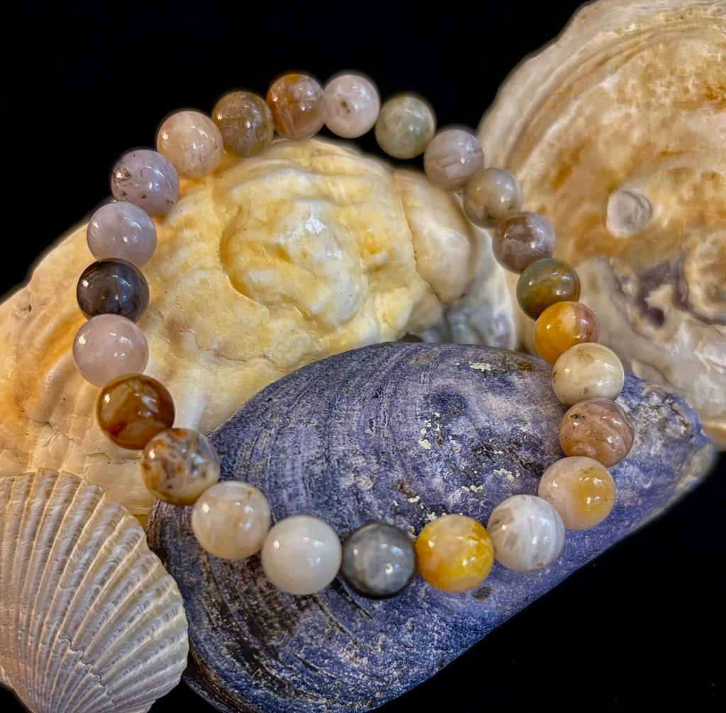 Bamboo Jasper Energy Bead Bracelet – Strength • Grounding • Stability (8mm, Large Wrists) | | Wiccan Center